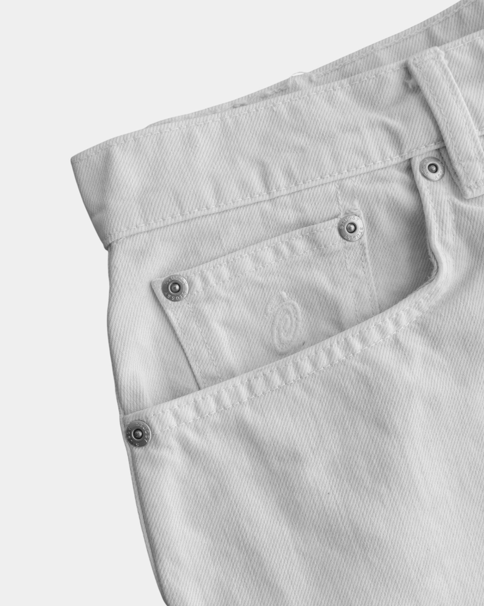 STUSSY WHITE BAGGY PANTS - 34x32