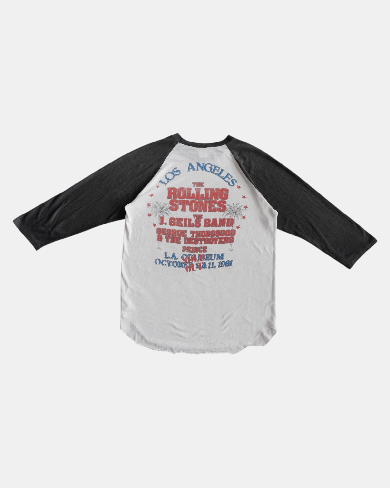 (M) 1980’S VINTAGE ROLLING STONES TOUR 3/4 SLEEVE