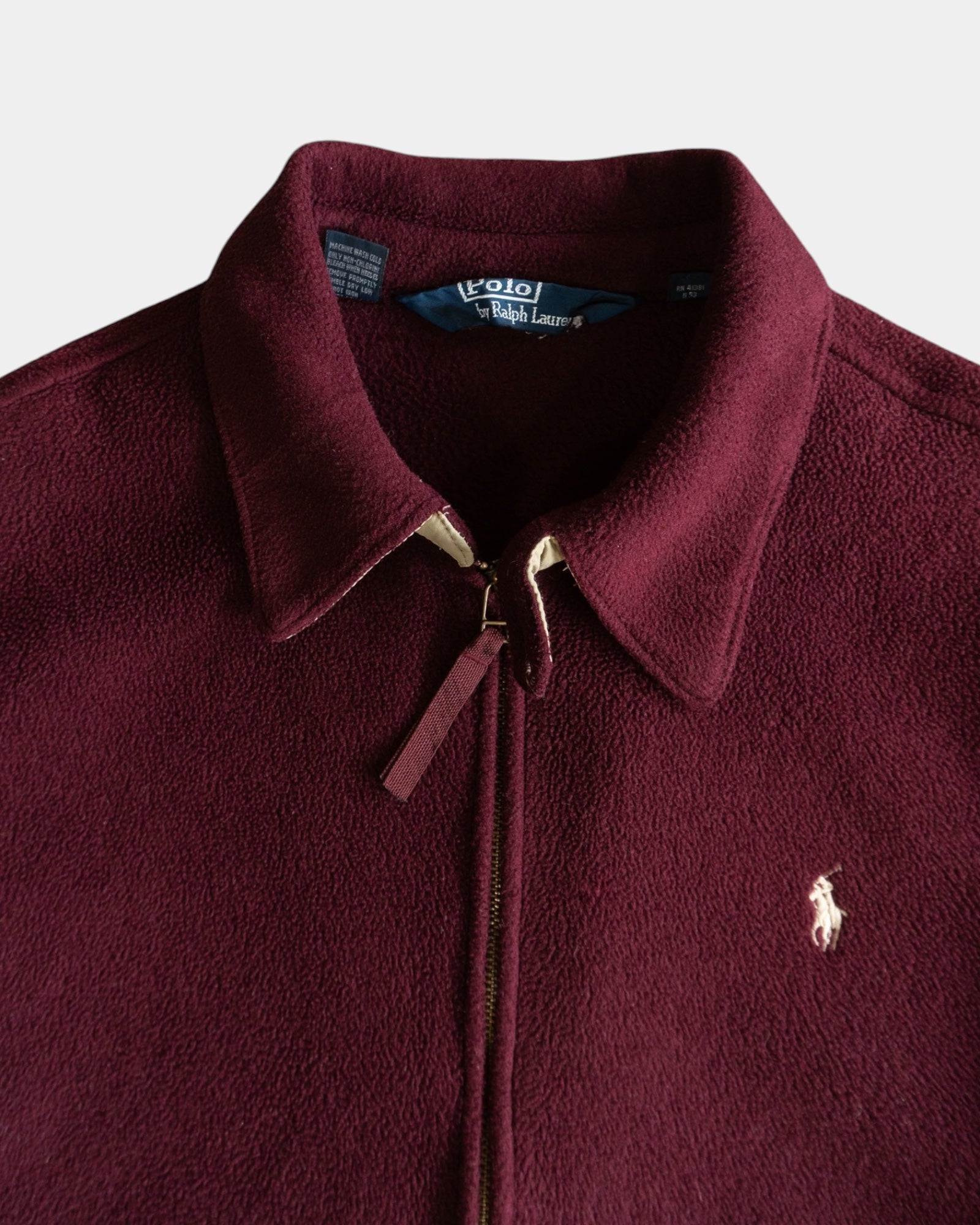 (FIT L/XL) POLO RALPH LAUREN WINE FLEECE JACKET