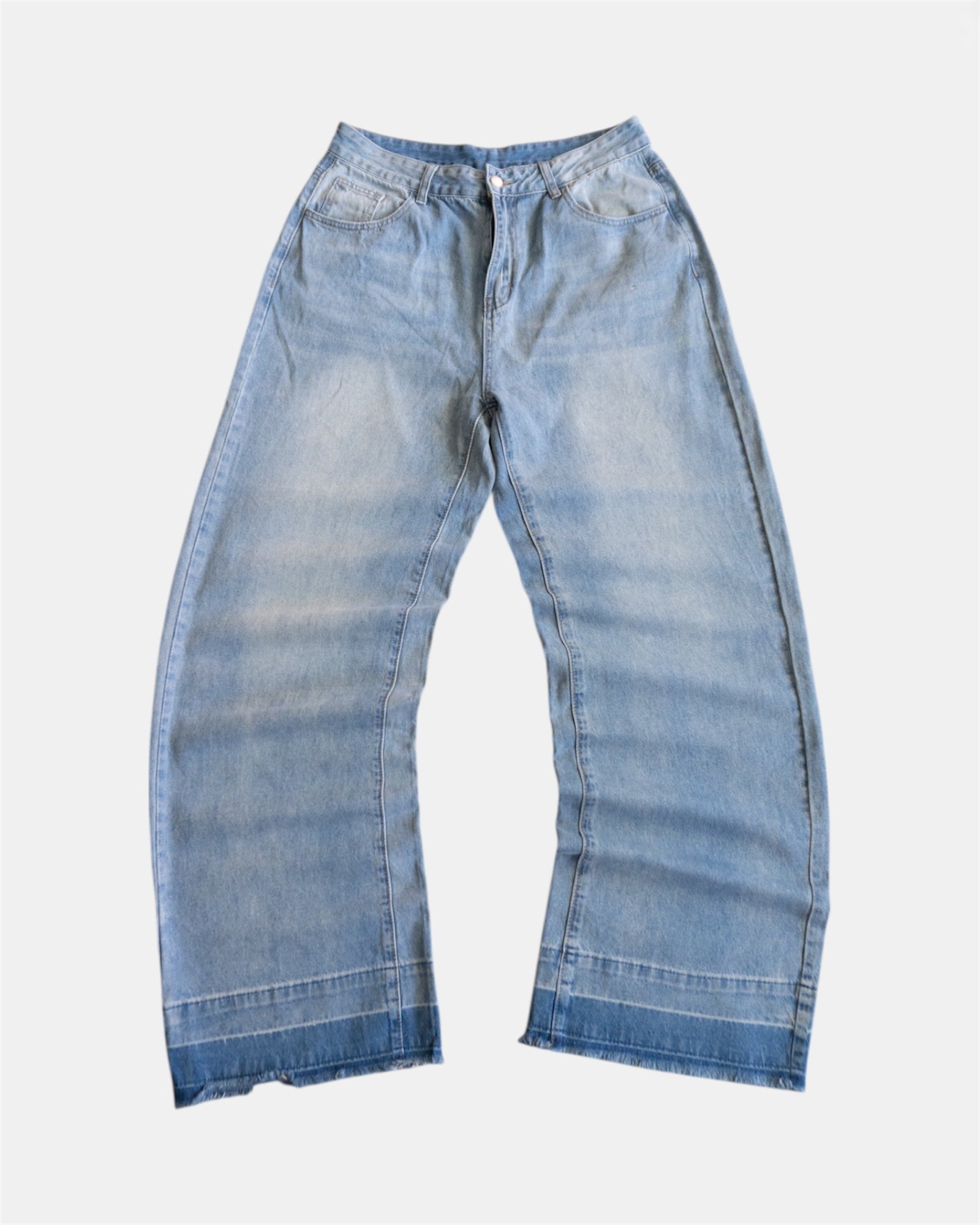 DENIM WASHED BAGGY WIDE LEG JEANS - 32x34