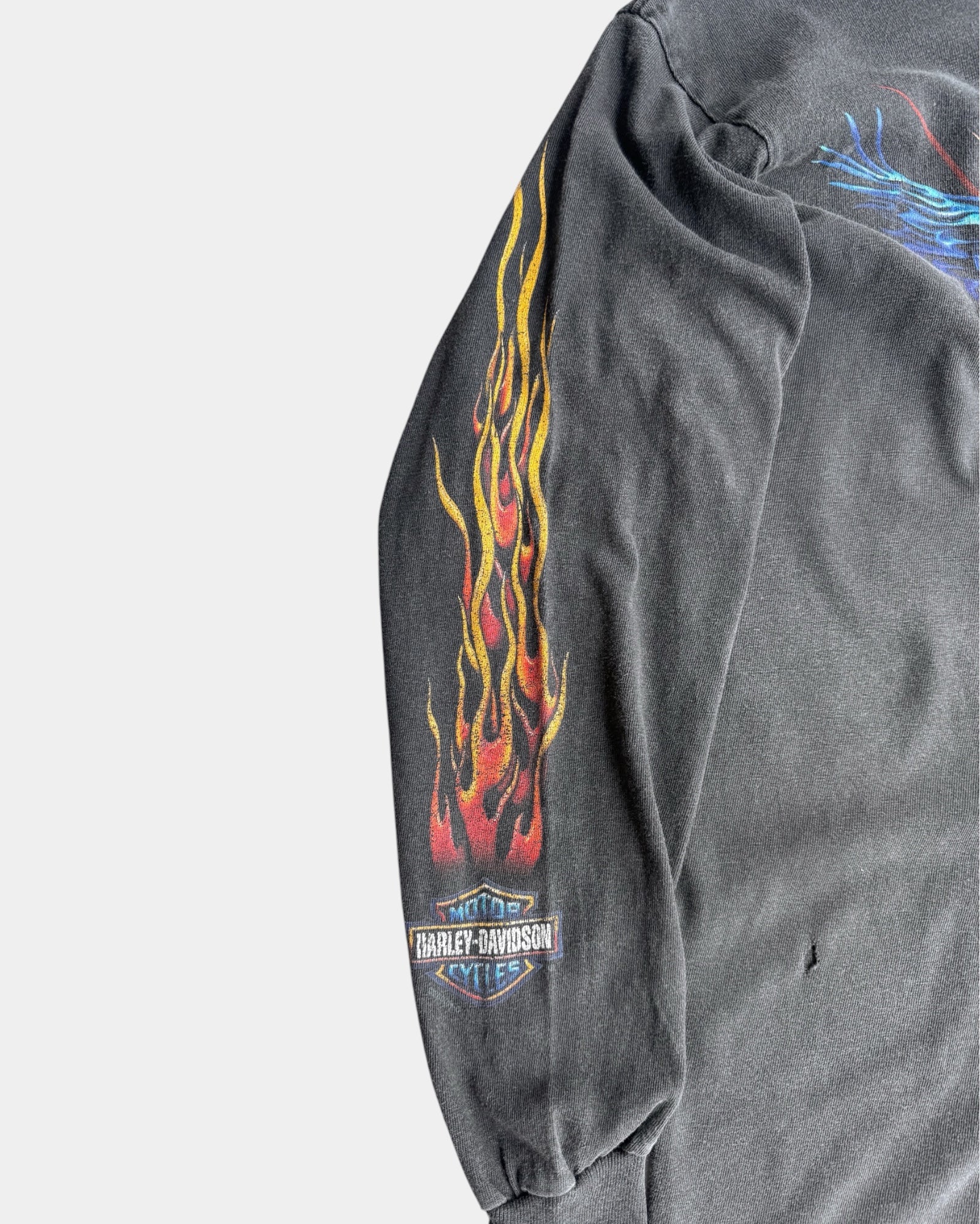 (M) 00’S VINTAGE HARLEY DAVIDSON SUN FADED FLAMES LONG SLEEVE