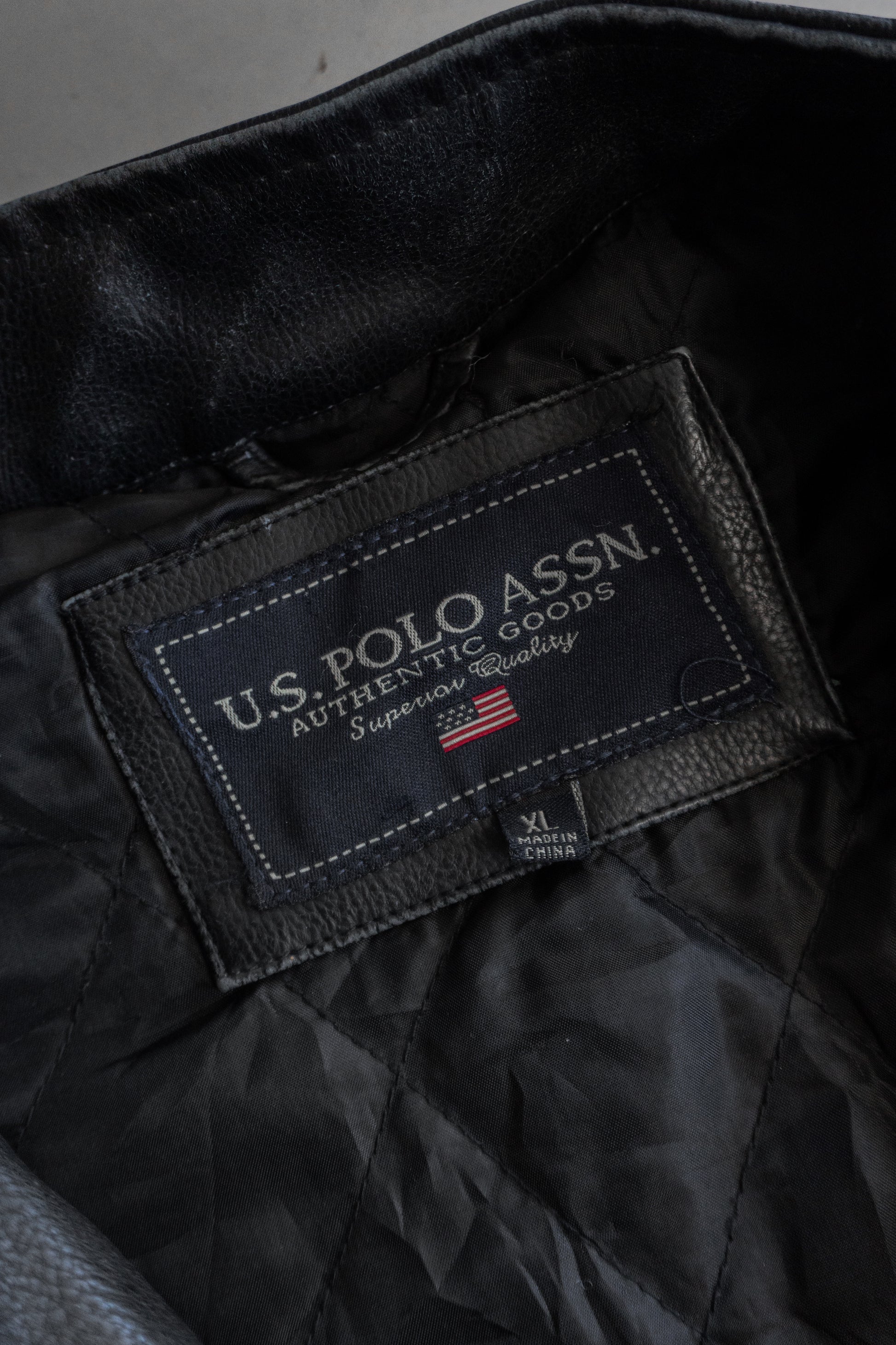 (L/XL) VINTAGE POLO LEATHER JACKET