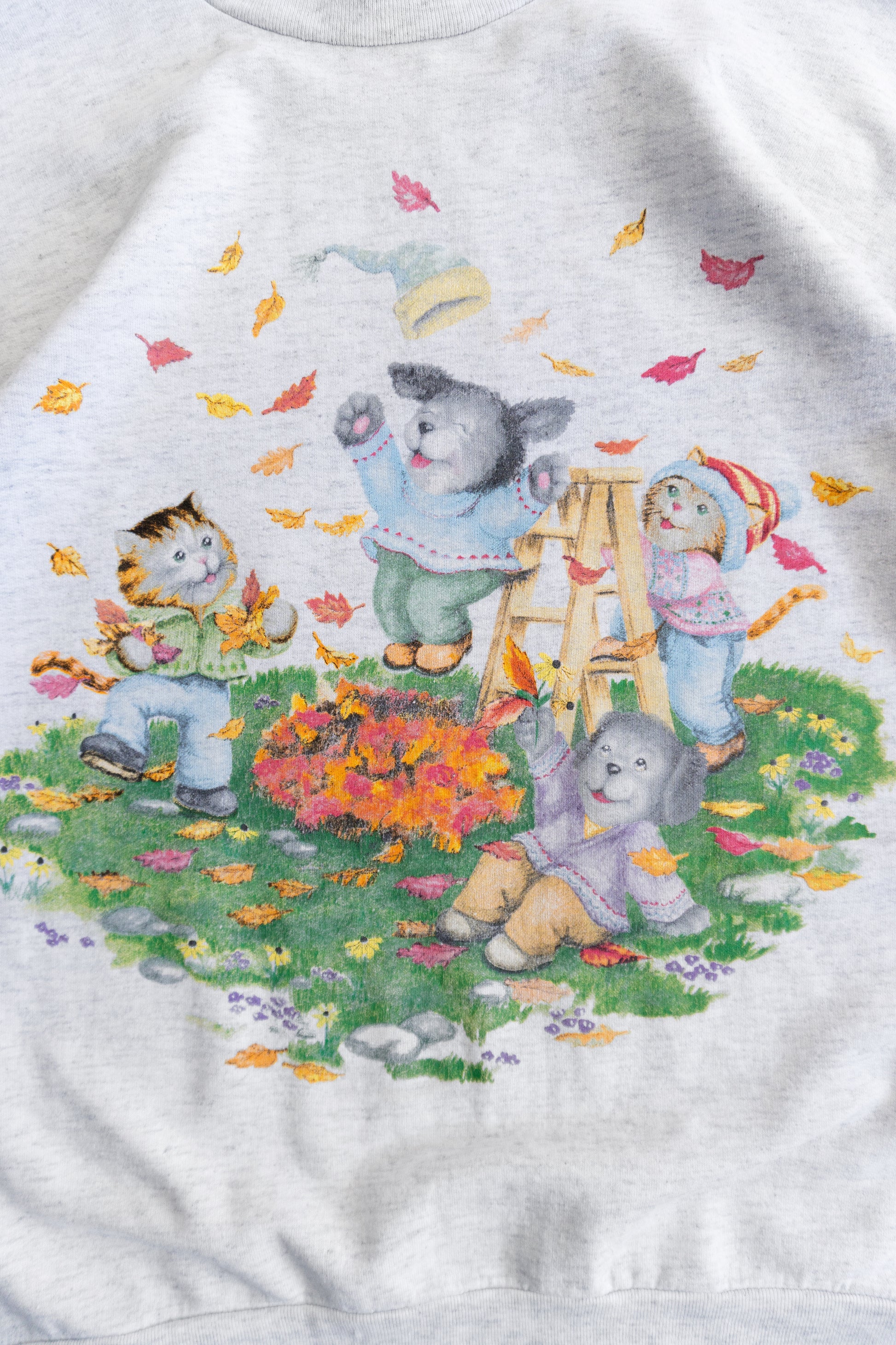 (M) 90’S VINTAGE CAT & DOG FALL CREWNECK