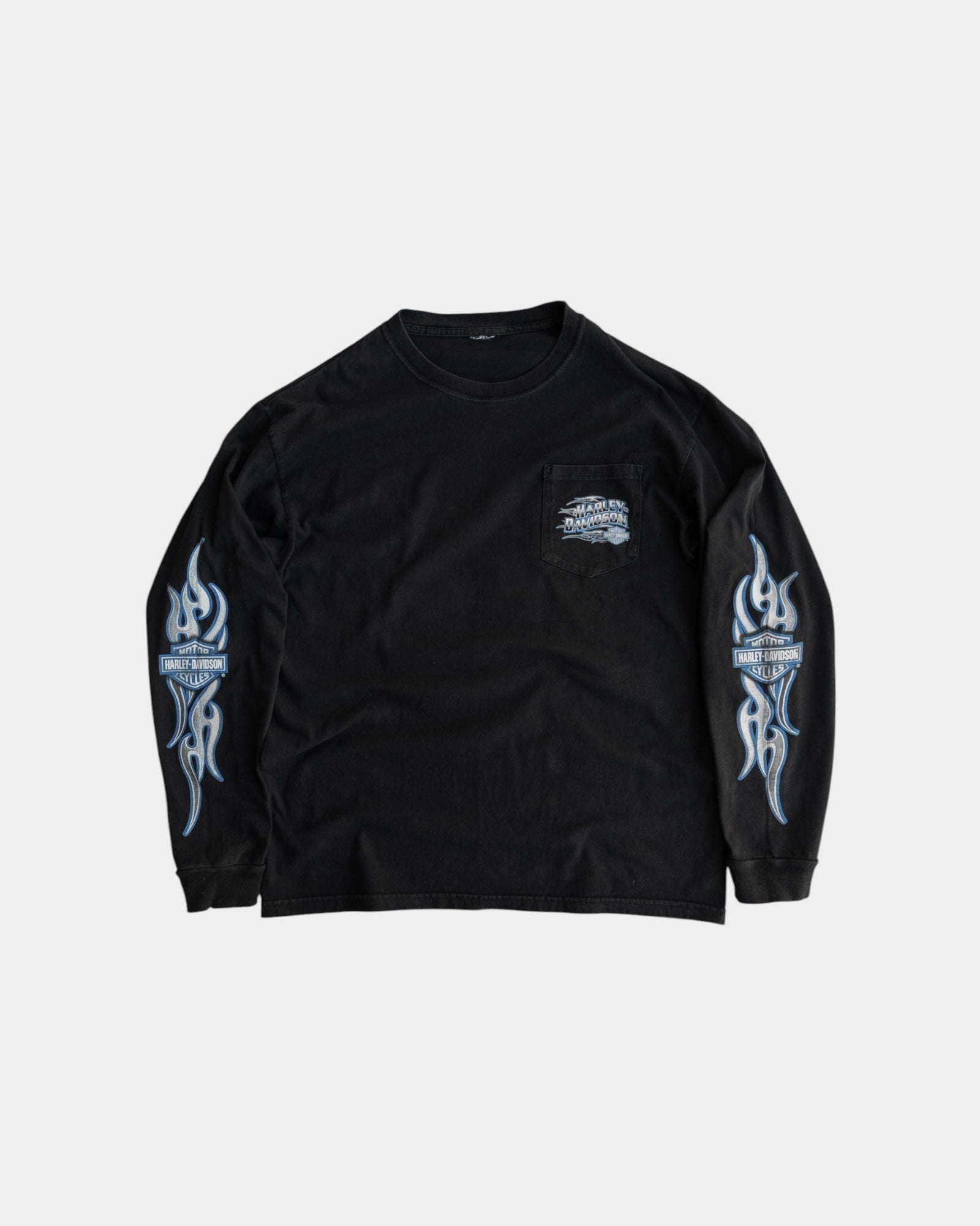 (L) 2007 HARLEY DAVIDSON BLUE FLAMES LONG SLEEVE