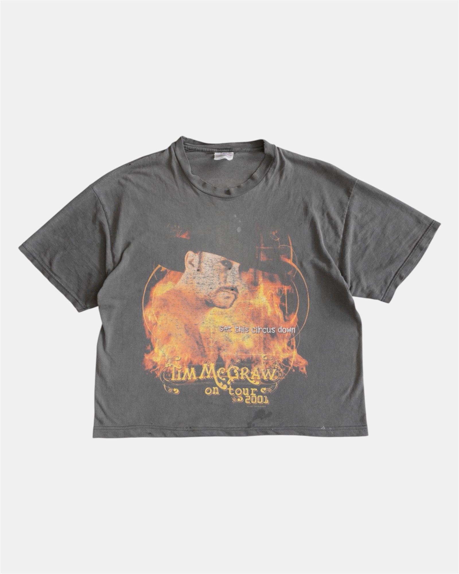 (M) VINTAGE TIM MCGRAW ON TOUR 2001 DISTRESSED/FADED TEE