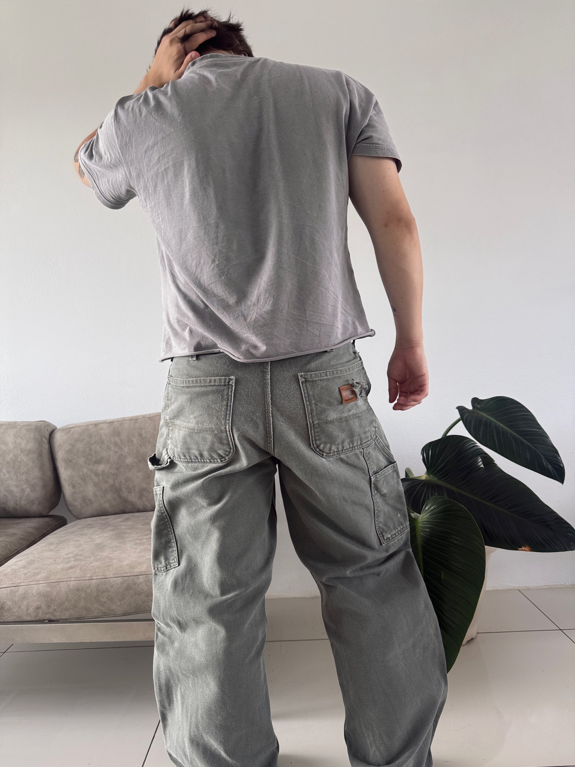 VINTAGE CARHARTT CARPENTER DISTRESSED PANTS - 34x32