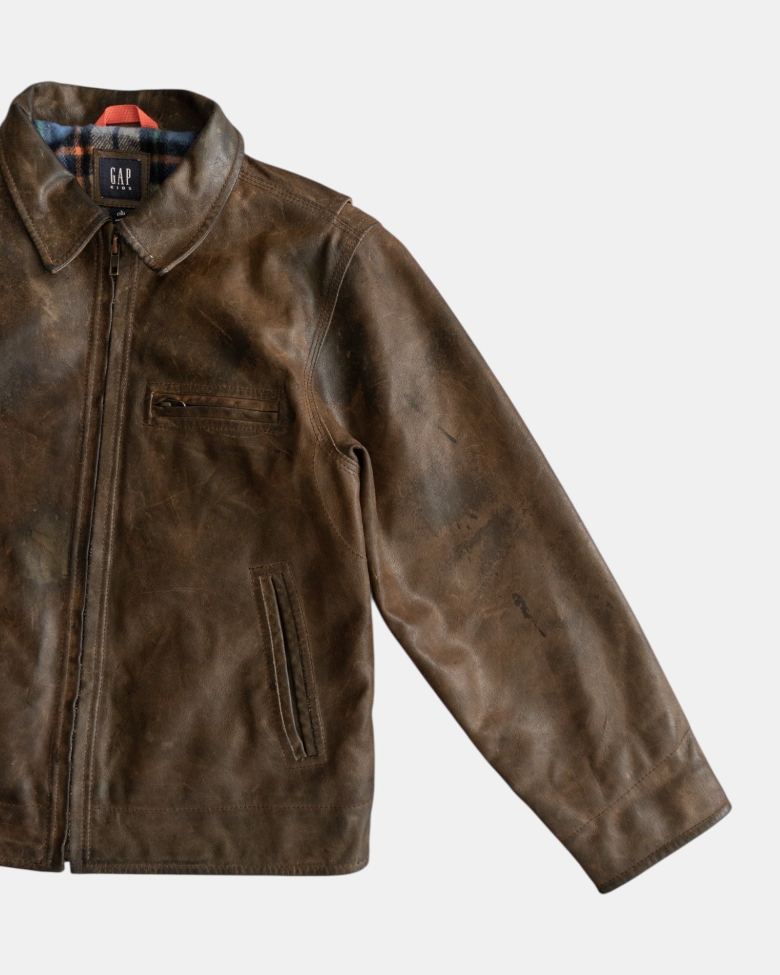 (S) GAP AMAZING FADED LEATHER JACKET