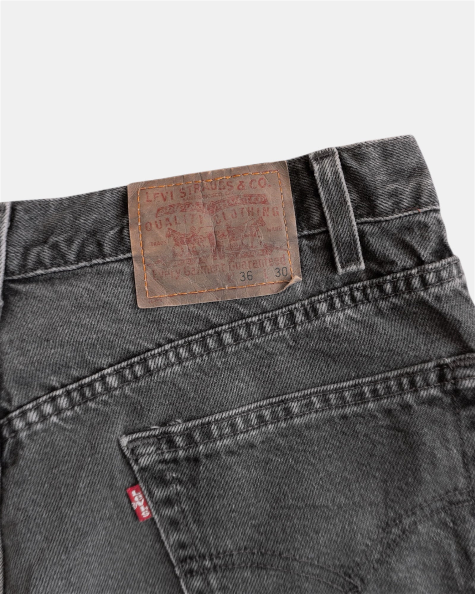 90’S VINTAGE LEVIS BAGGY GRAY FADED PANTS - 36x30