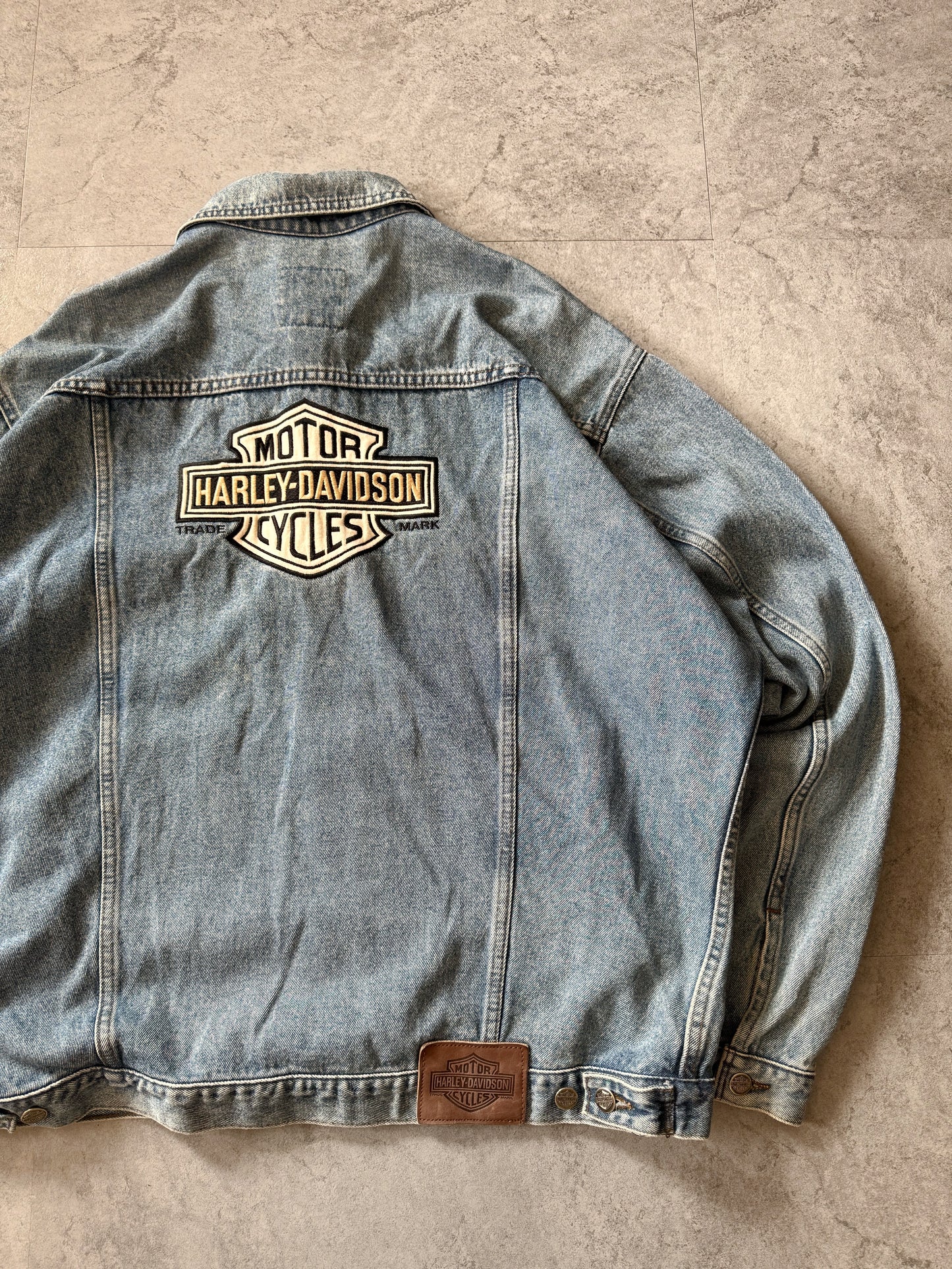 (L) 1990’s Vintage Harley Davidson Denim Jacket