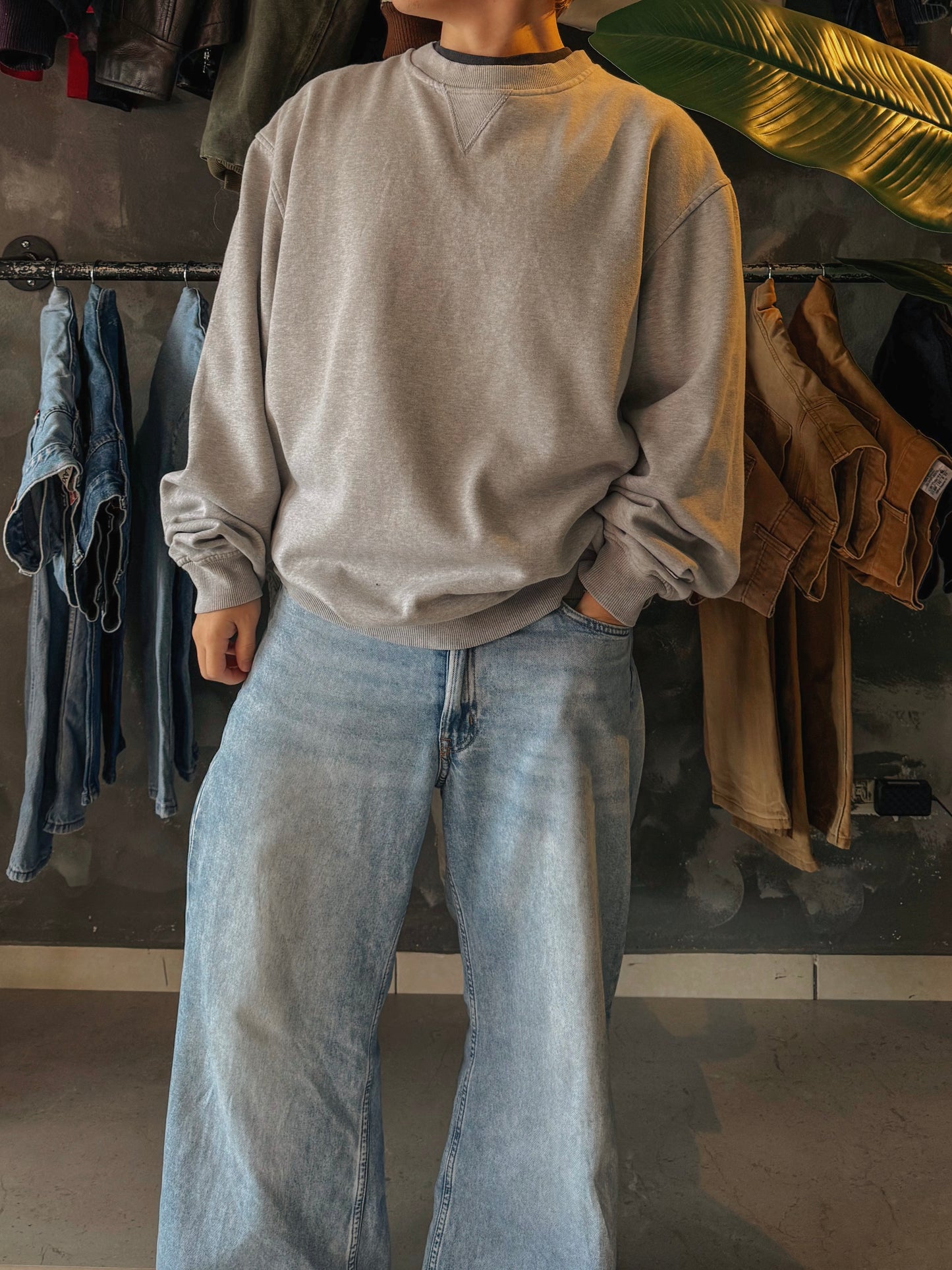 (XL) 90’S VINTAGE CHAMPION OXFORD GREY CREWNECK