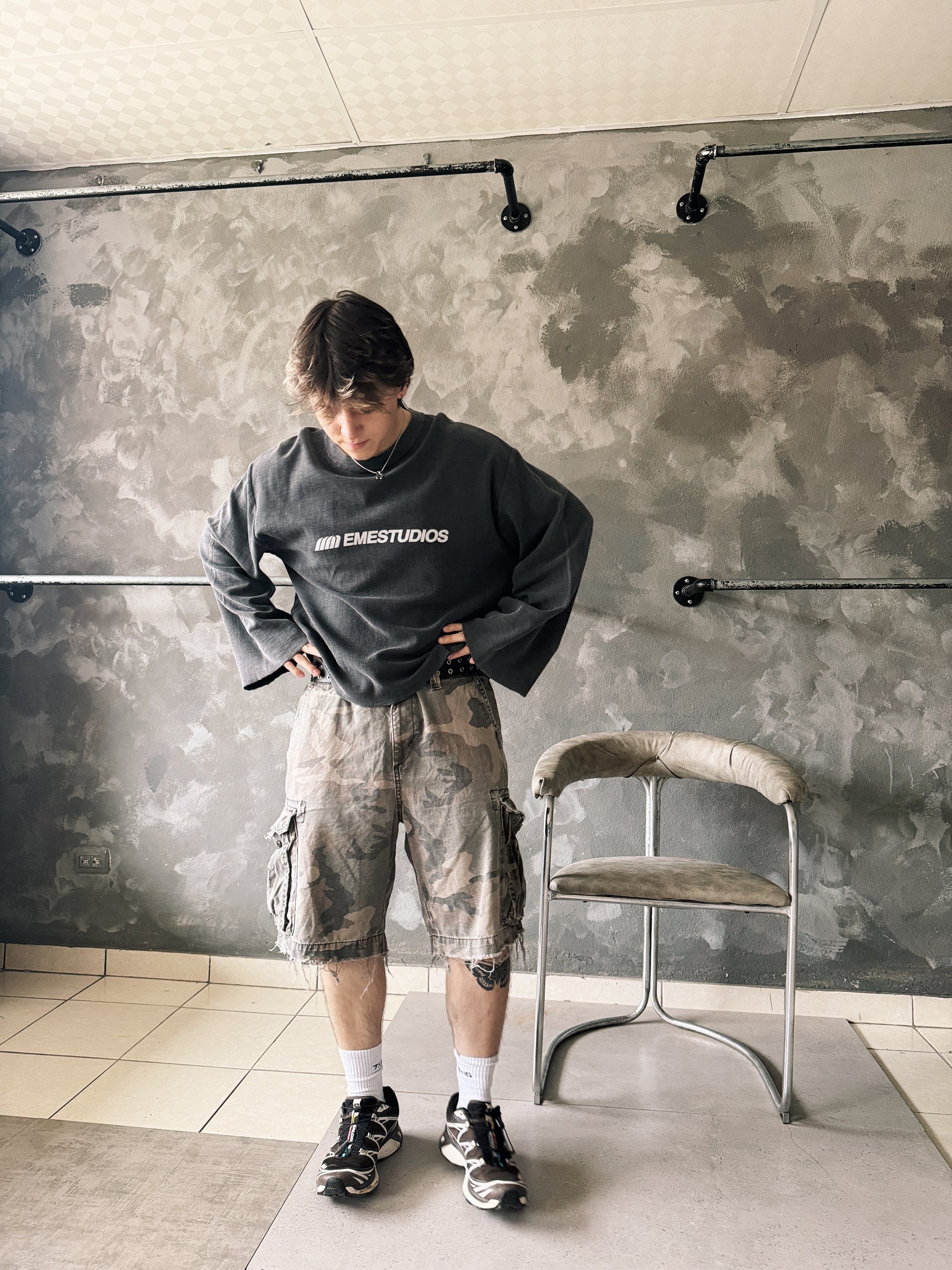 CAMO CARGO DISTRESSED JORT - 36