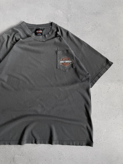 (XL) VINTAGE HARLEY DAVIDSON FADED BOSTON POCKET TEE