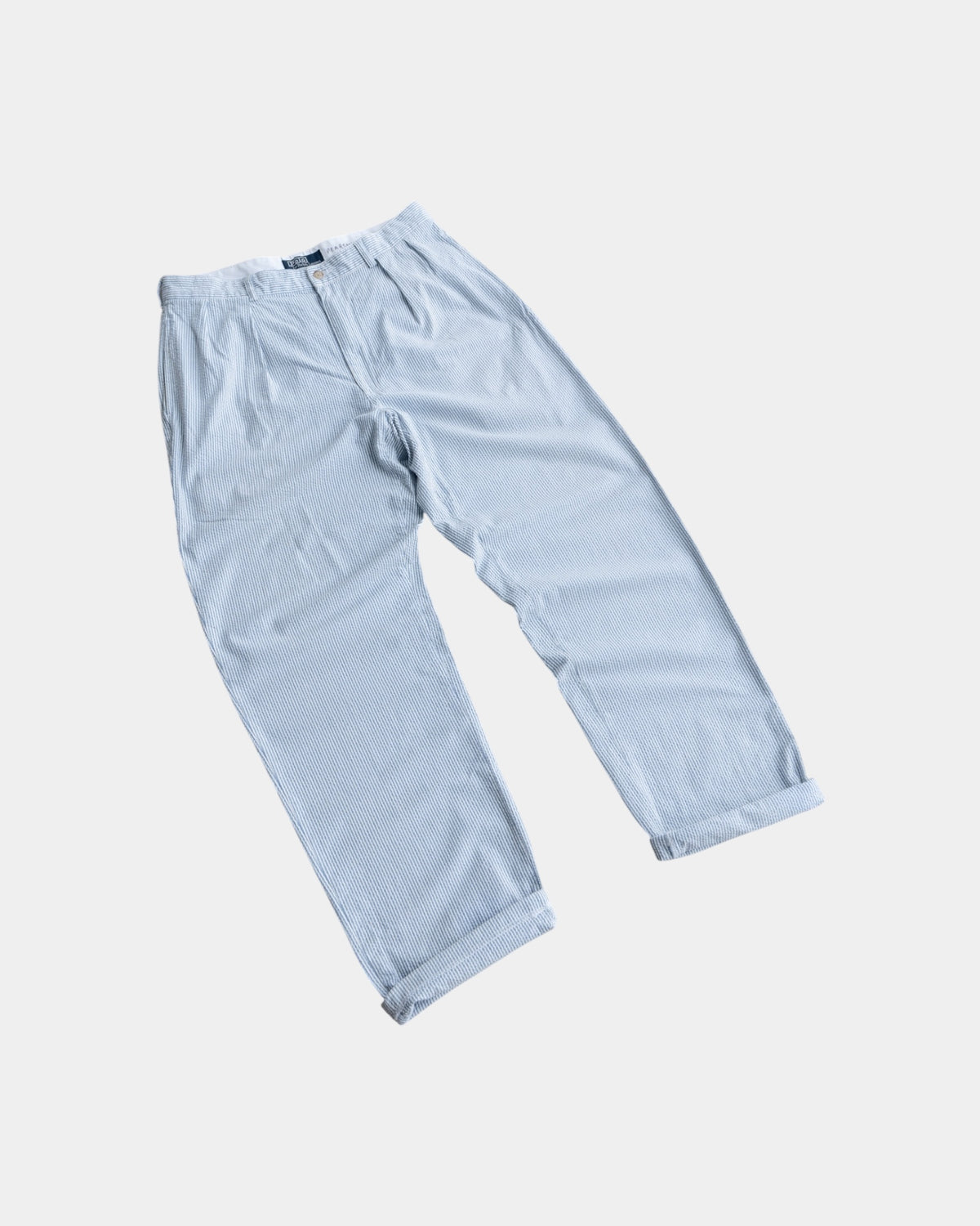 VINTAGE POLO RALPH LAUREN 2 TUCK SEER SUCKER PANTS - 34x32