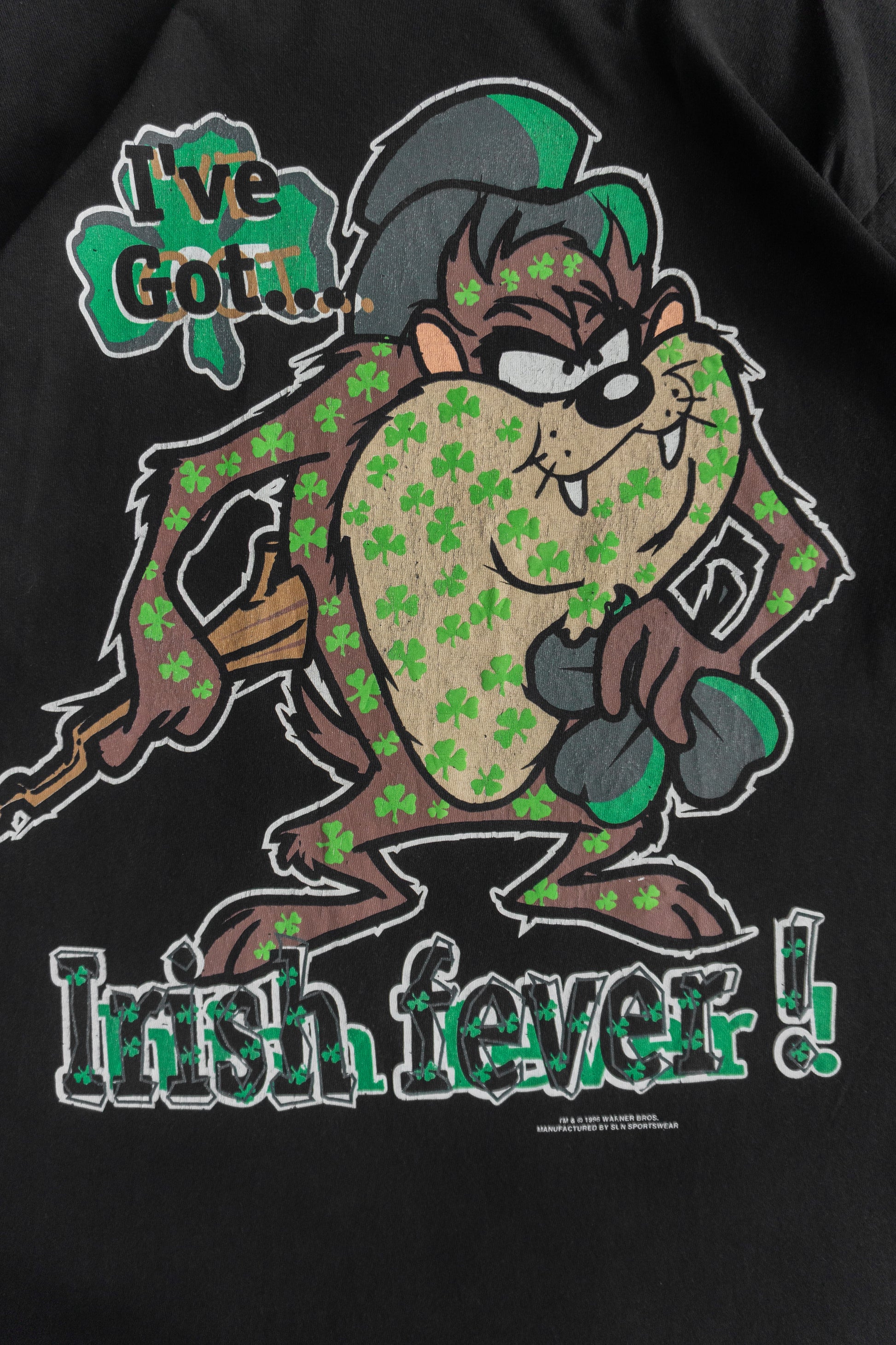 (L) 90’S VINTAGE LOONEY TUNES TAZ IRISH FEVER TEE