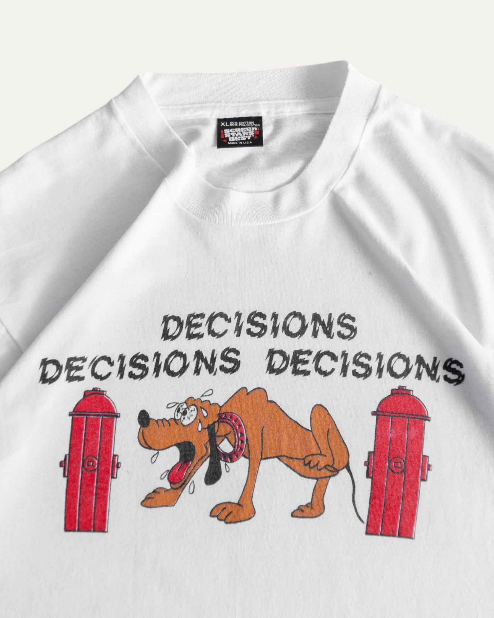 (XL) 90’S VINTAGE DECISIONS DECISIONS DOG HUMOR TEE