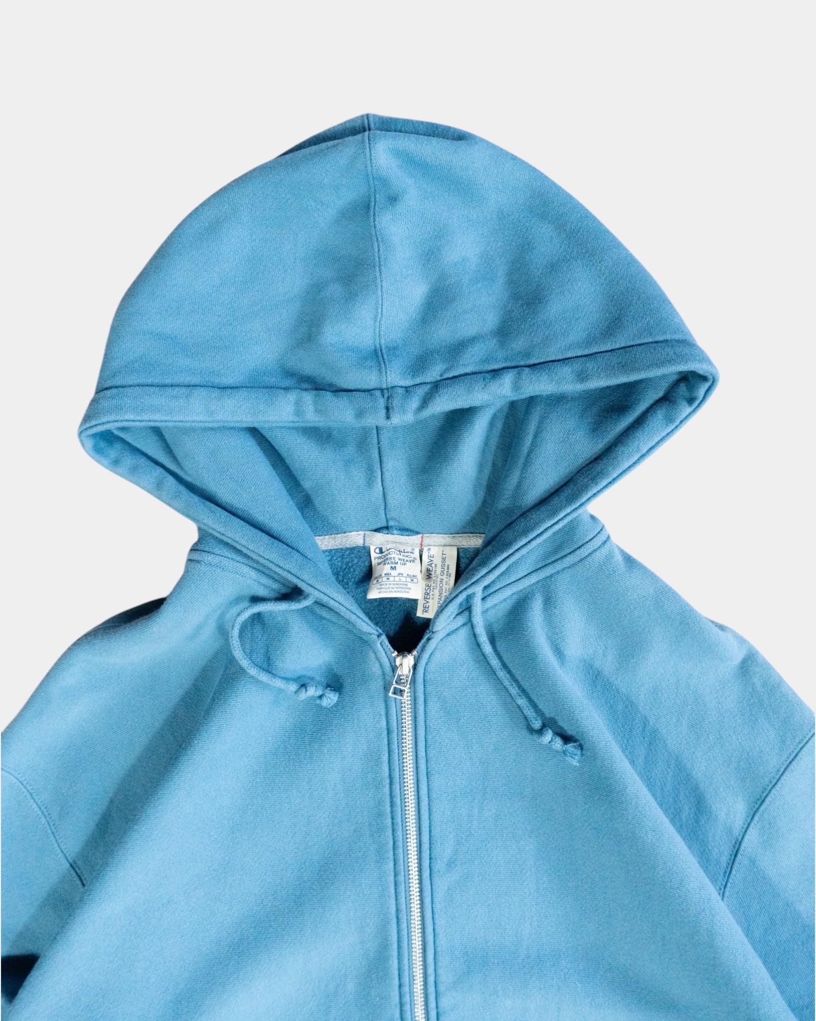 (M) CHAMPION REVERSE WEAVE SKY BLUE HOODIE FULL ZIP