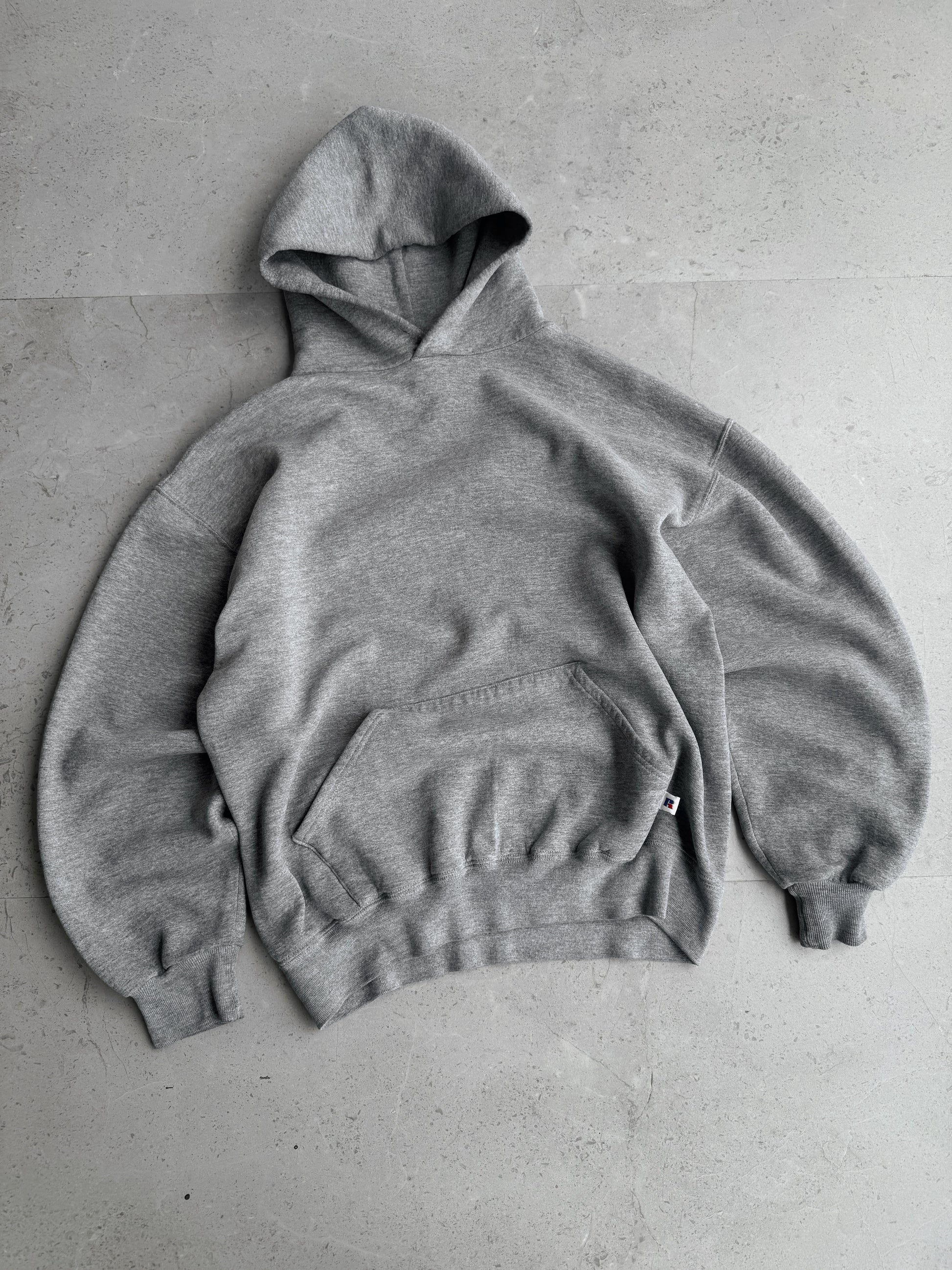(BOXY L) 90’S VINTAGE RUSSELL MADE IN USA GRAY HOODIE