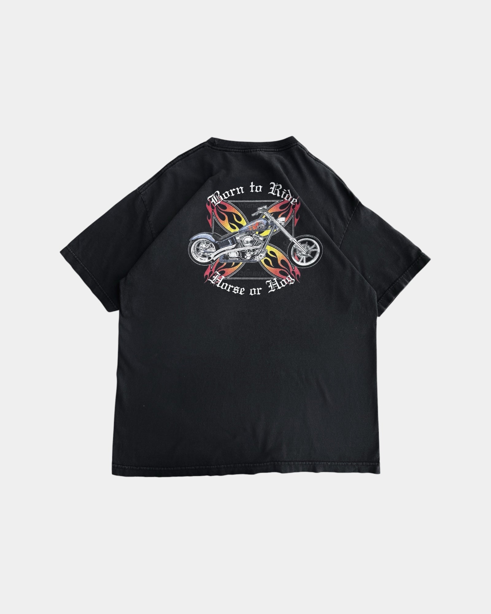 (L) 00’S VINTAGE WRANGLER RIDE FLAMES TEE