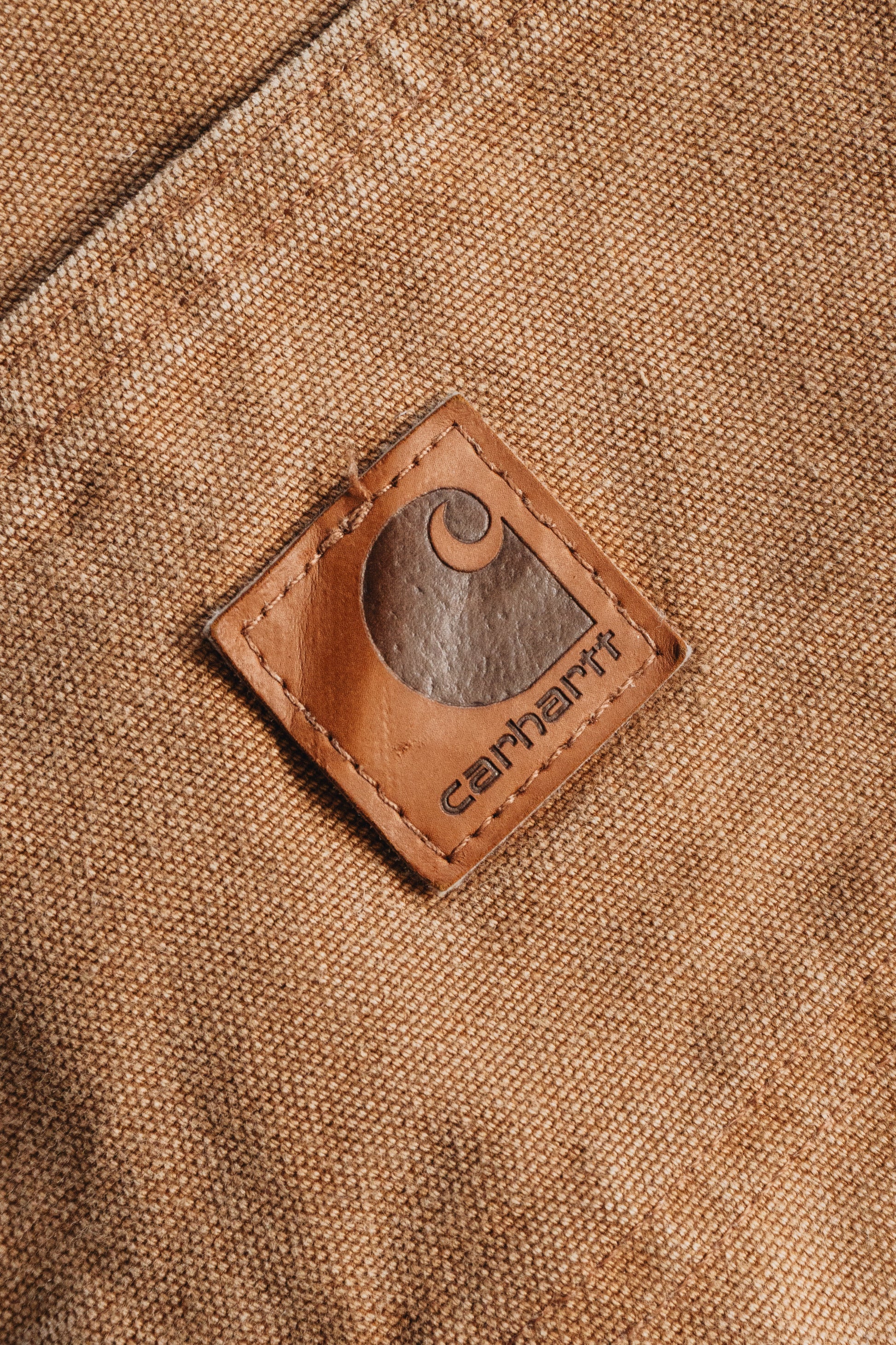VINTAGE CARHARTT LEATHER LOGO PANTS - 34x30