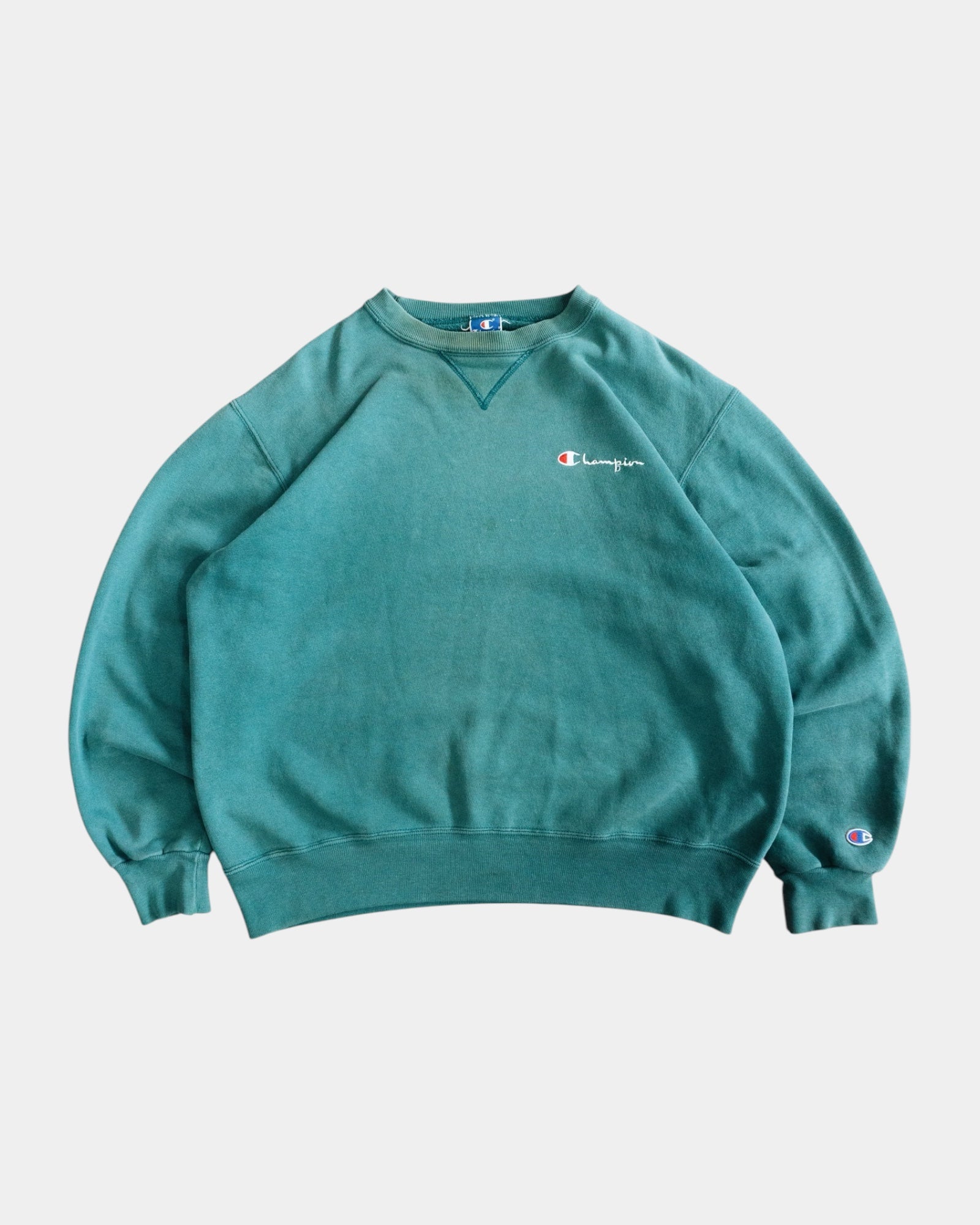 (BOXY M) 90’S CHAMPION MINT FADED CREWNECK