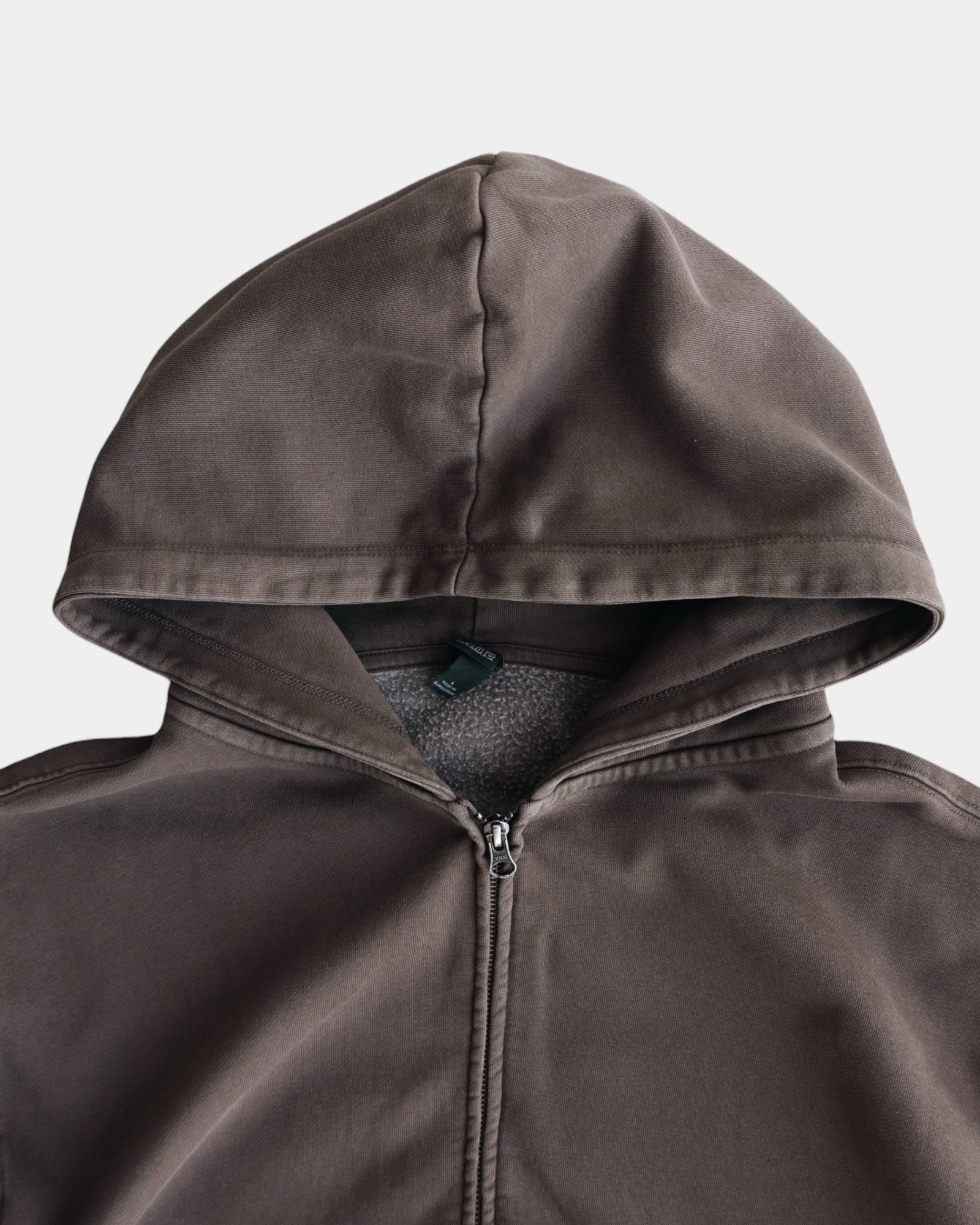 (M) SUNFADED BROWN HOODIE FULL ZIP