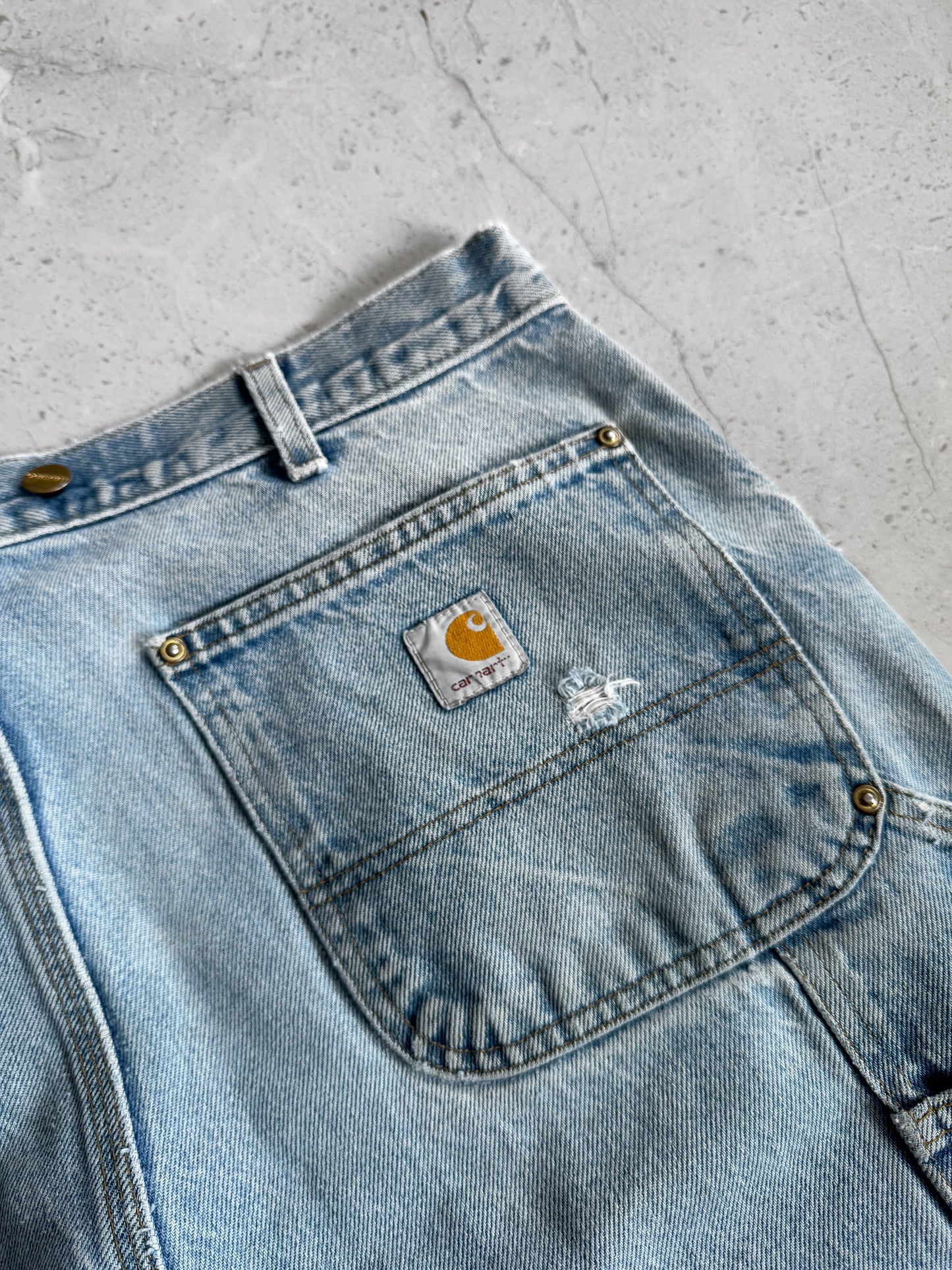 VINTAGE CARHARTT DOUBLE KNEE DENIM PANTS - 36x34