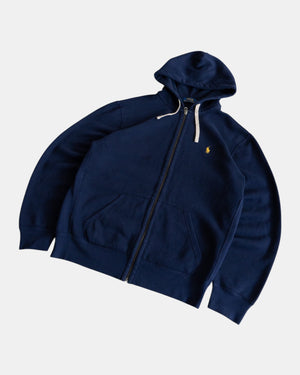 (L) VINTAGE POLO RALPH LAUREN NAVY HOODIE