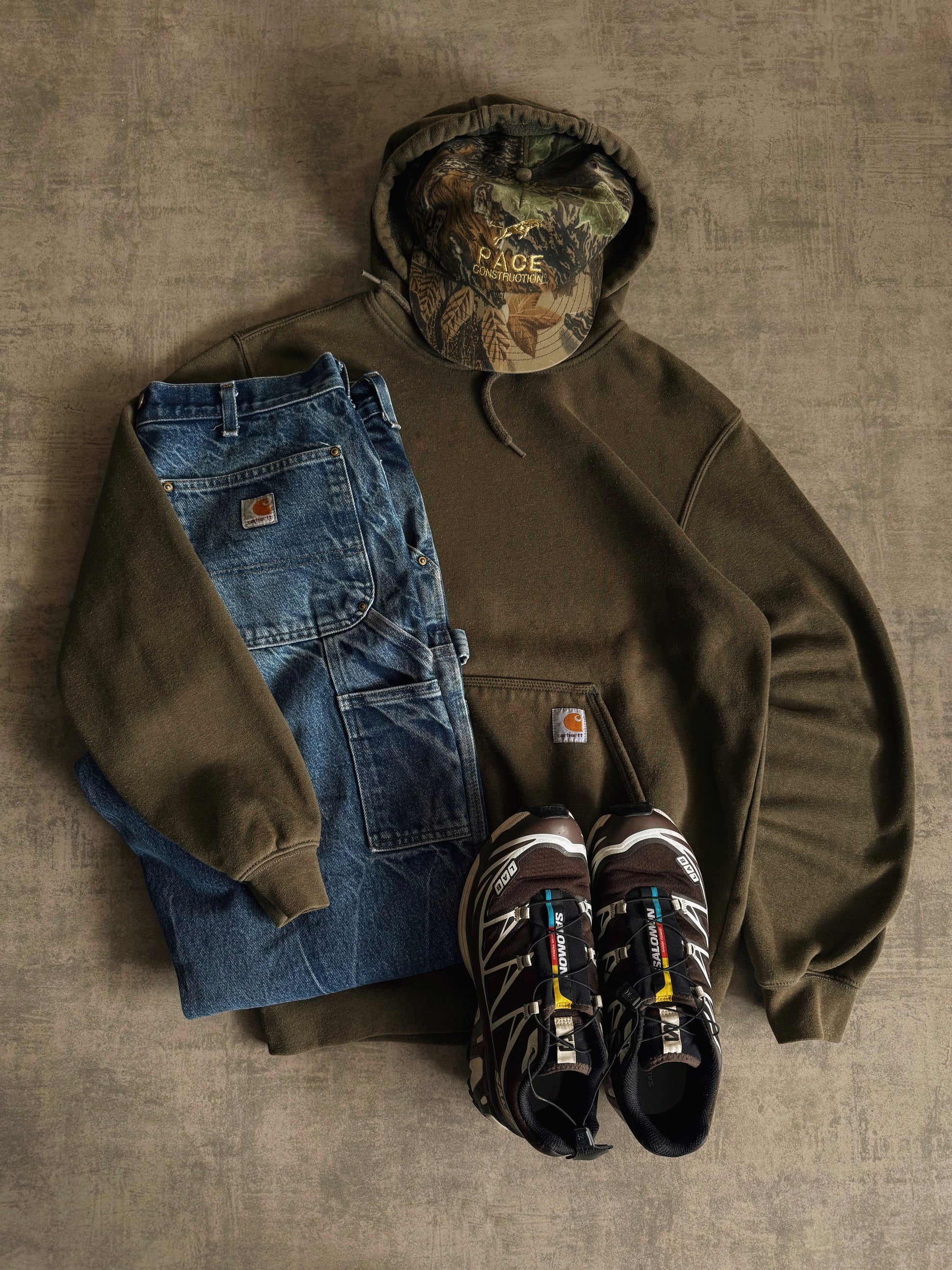 (S/M) CARHARTT OLIVE GREEN HOODIE