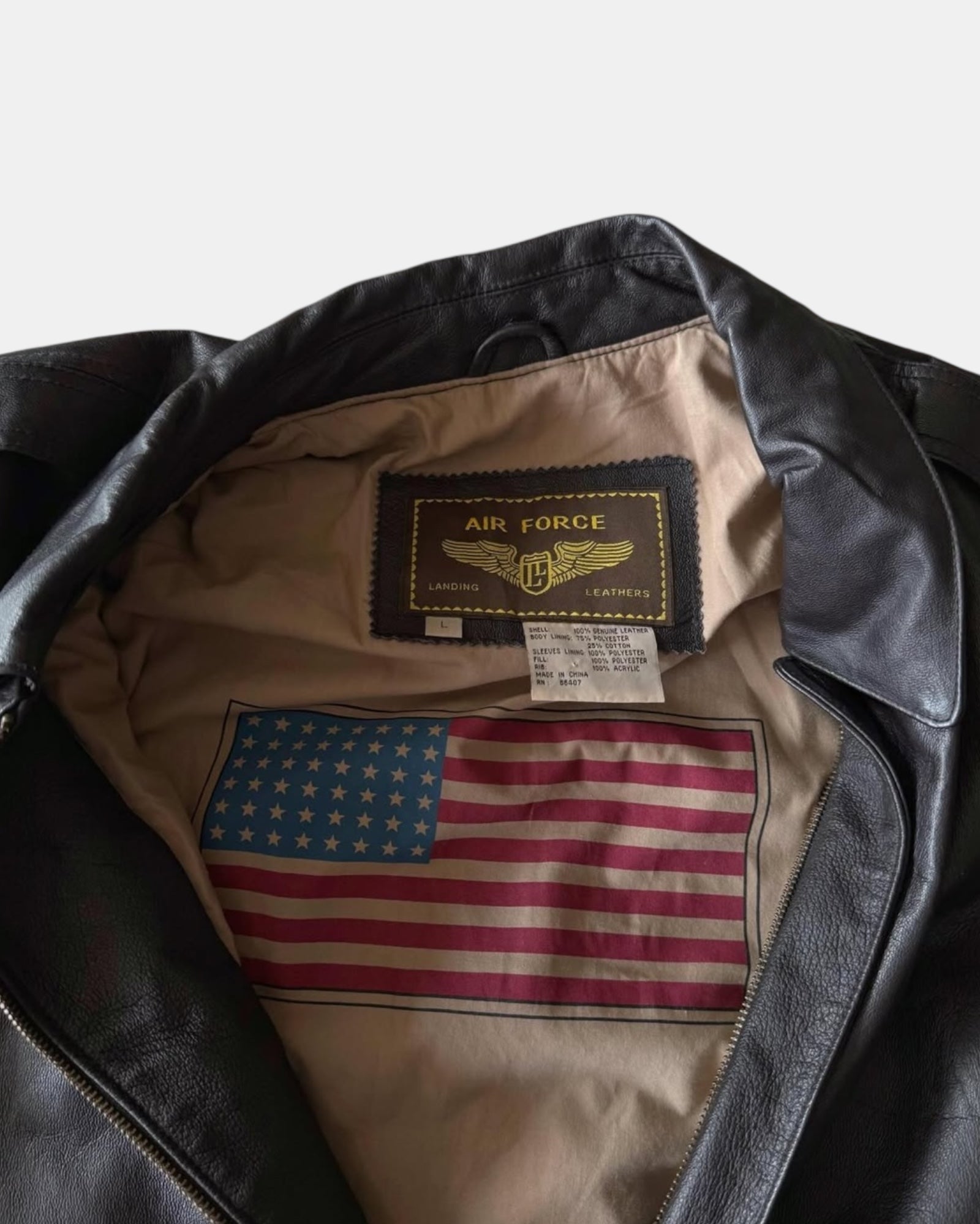(L) VINTAGE AIR FORCE LEATHER JACKET