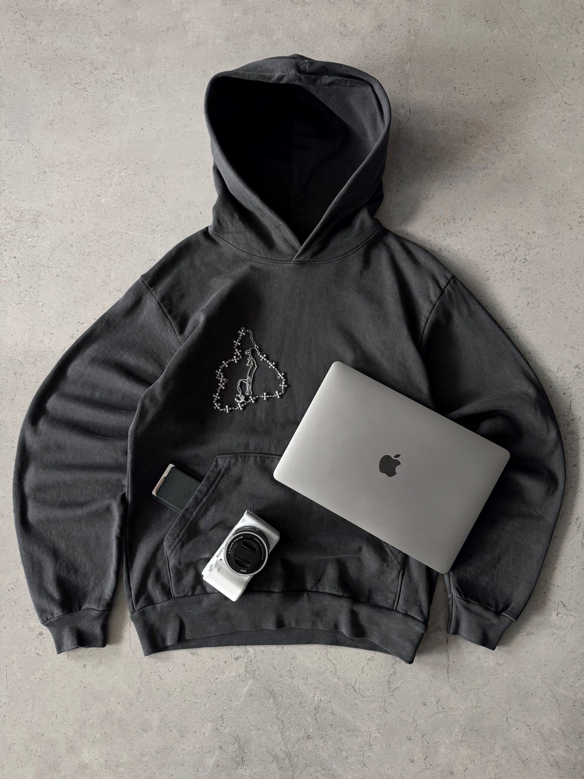 (M) AMAZING GRAY BLANK HOODIE