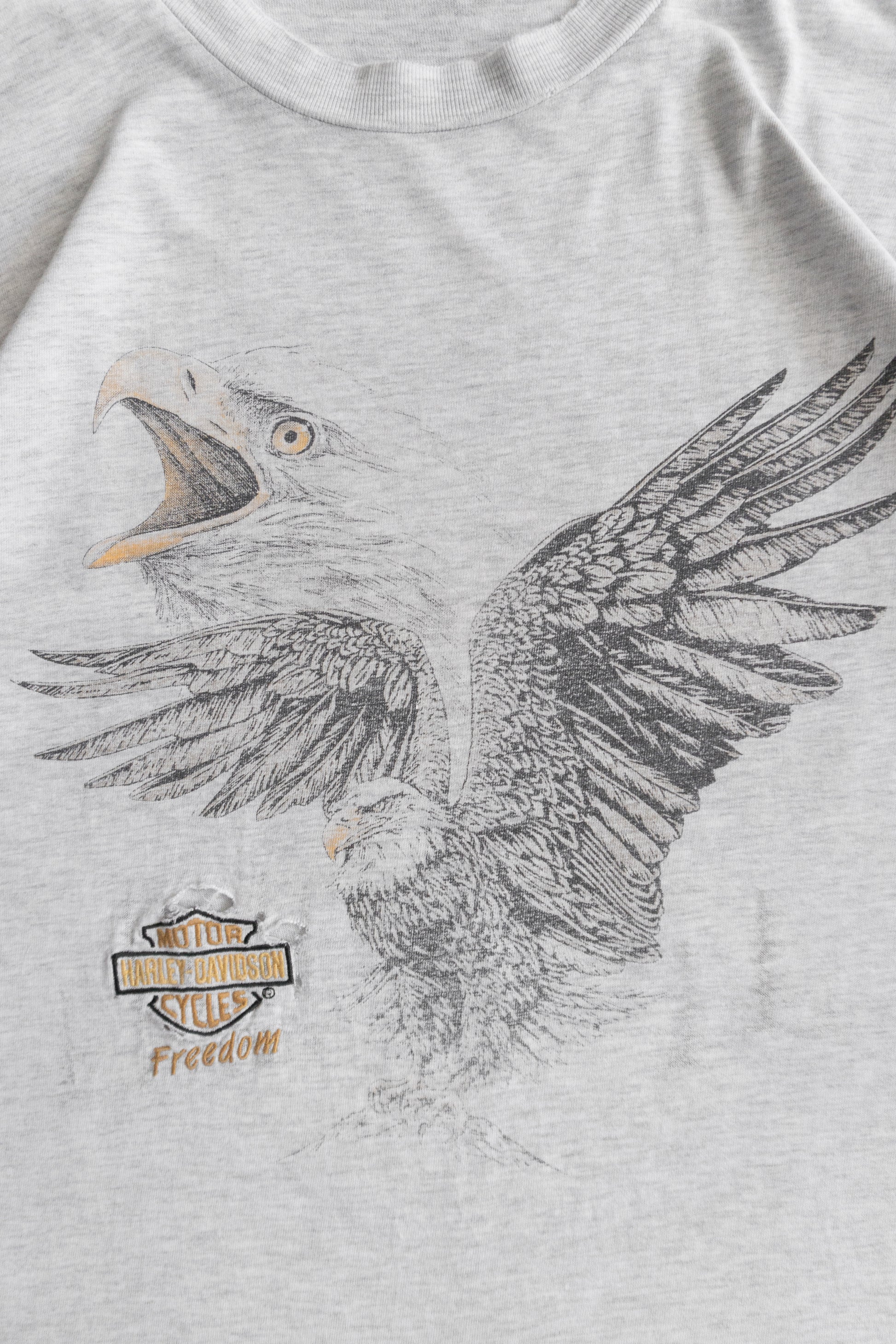 (M) 90’S VINTAGE HARLEY DAVIDSON EAGLE FADED TEE