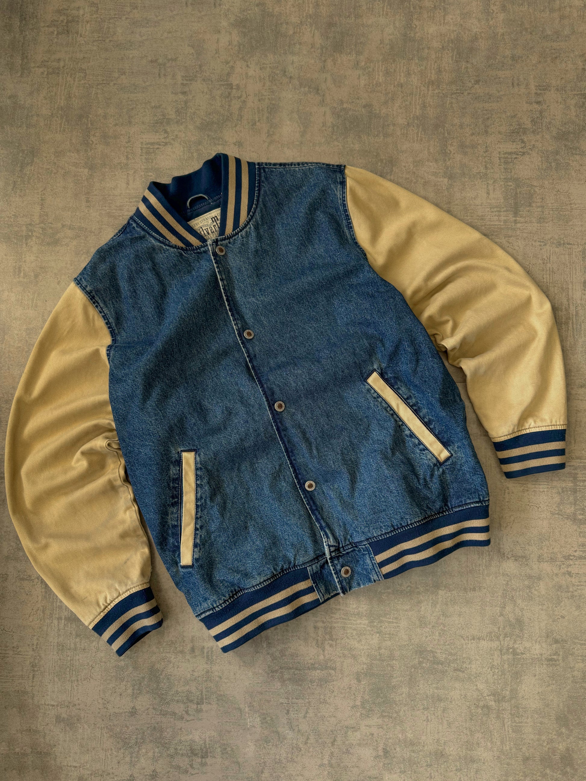 (L) LEVIS SILVER TAB DENIM VARSITY JACKET