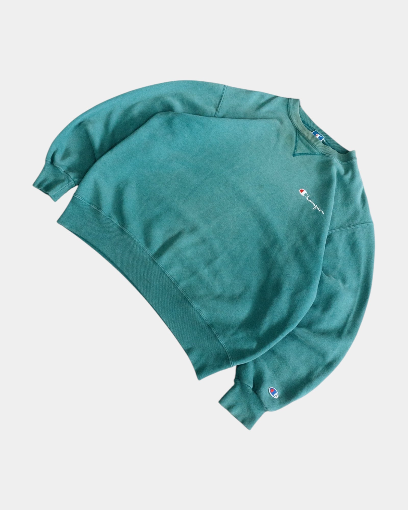 (BOXY M) 90’S CHAMPION MINT FADED CREWNECK