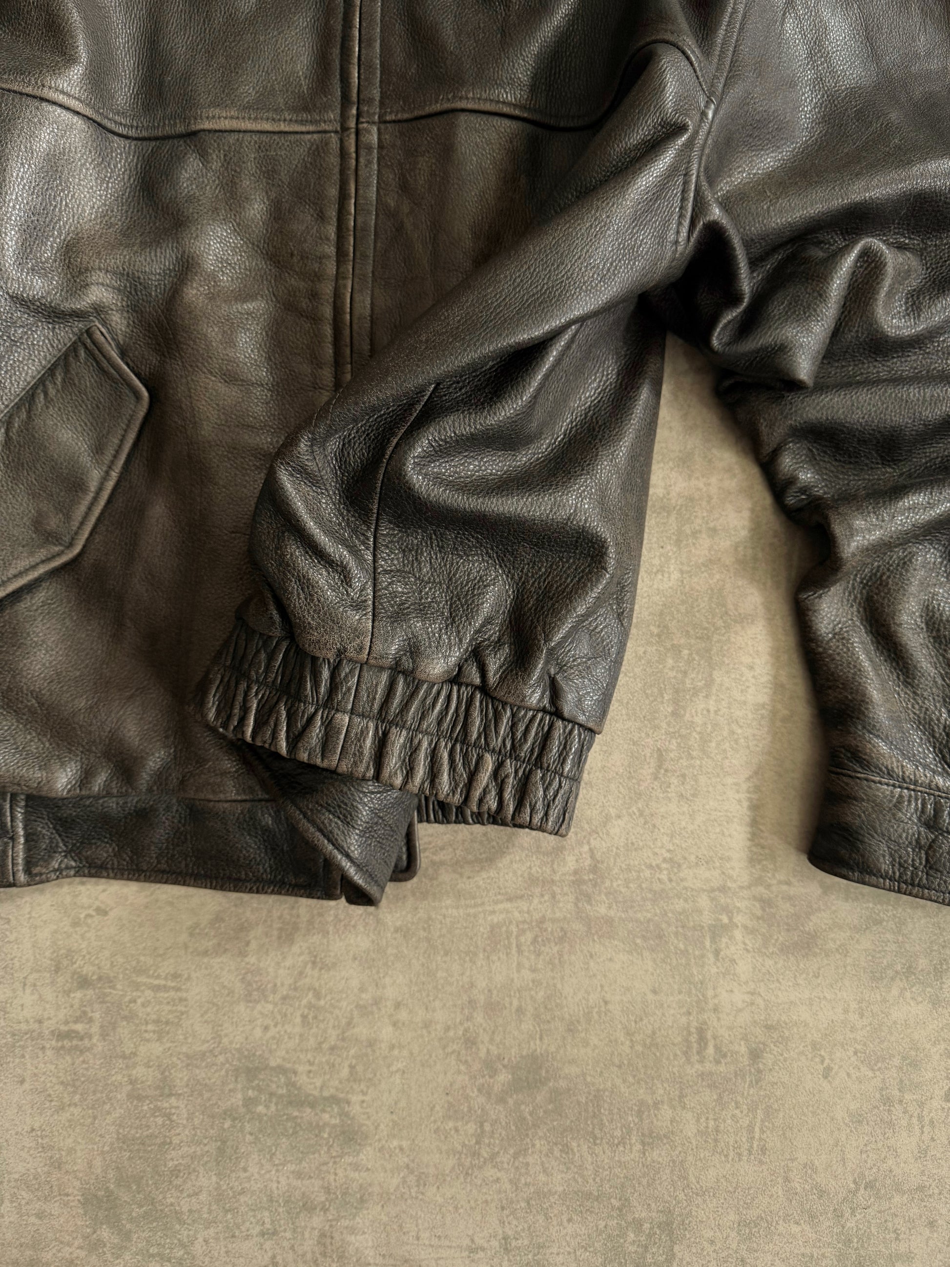 (M) VINTAGE EDDIE LEGEND AMAZING FADED BOMBER LEATHER JACKET