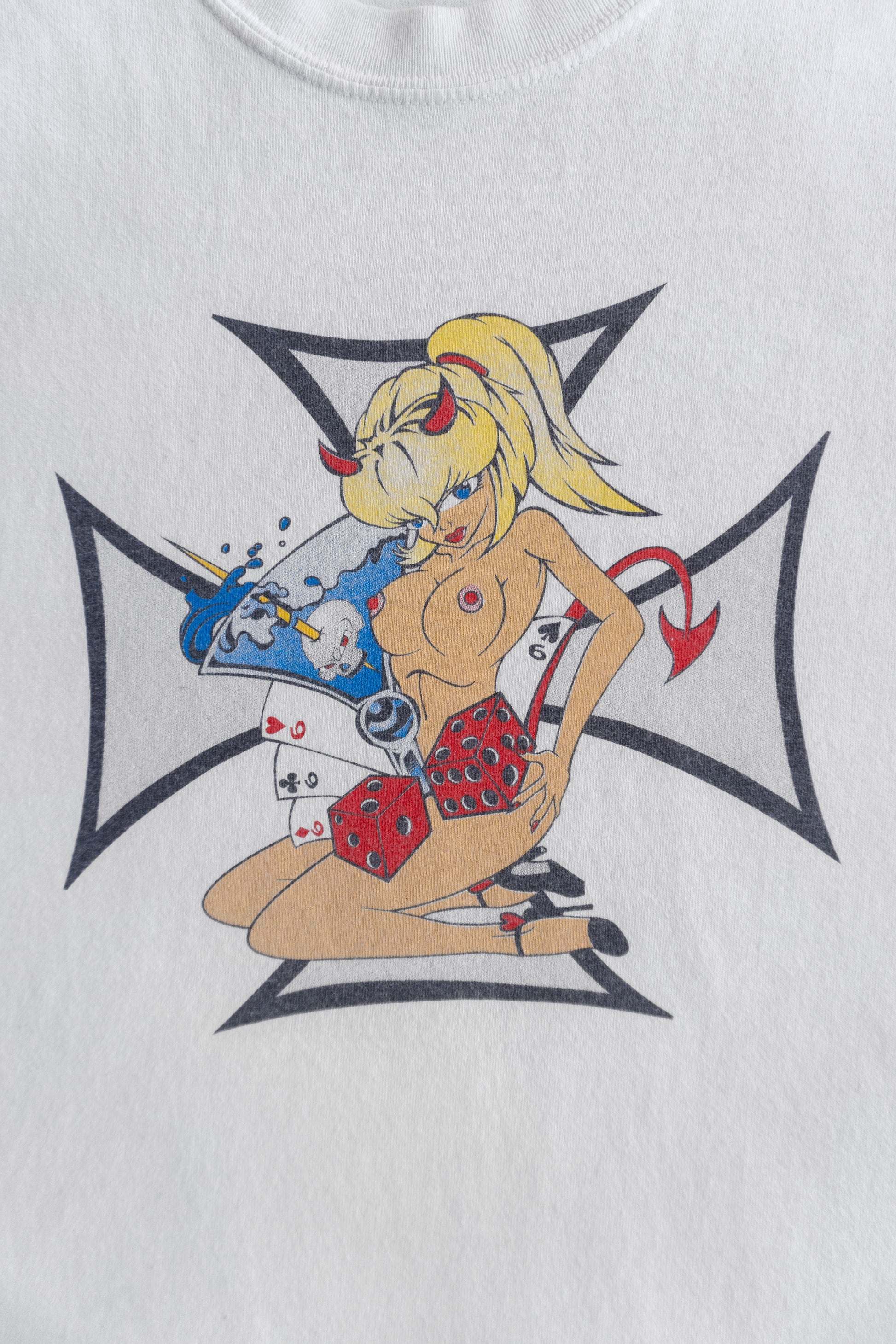 (M) VINTAGE RARE PIECE HELLBOUND ANIME DEMONETTE X CHOPPERS CROSS TEE