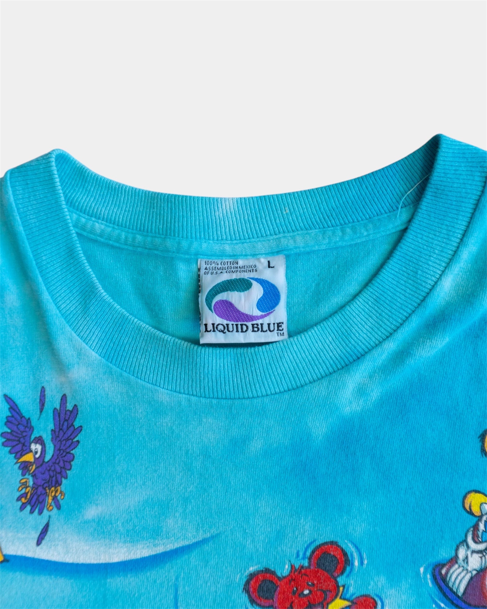 (L) 90’S VINTAGE GRATEFUL DEAD BEACH LIQUID BLUE TIE DYE TEE