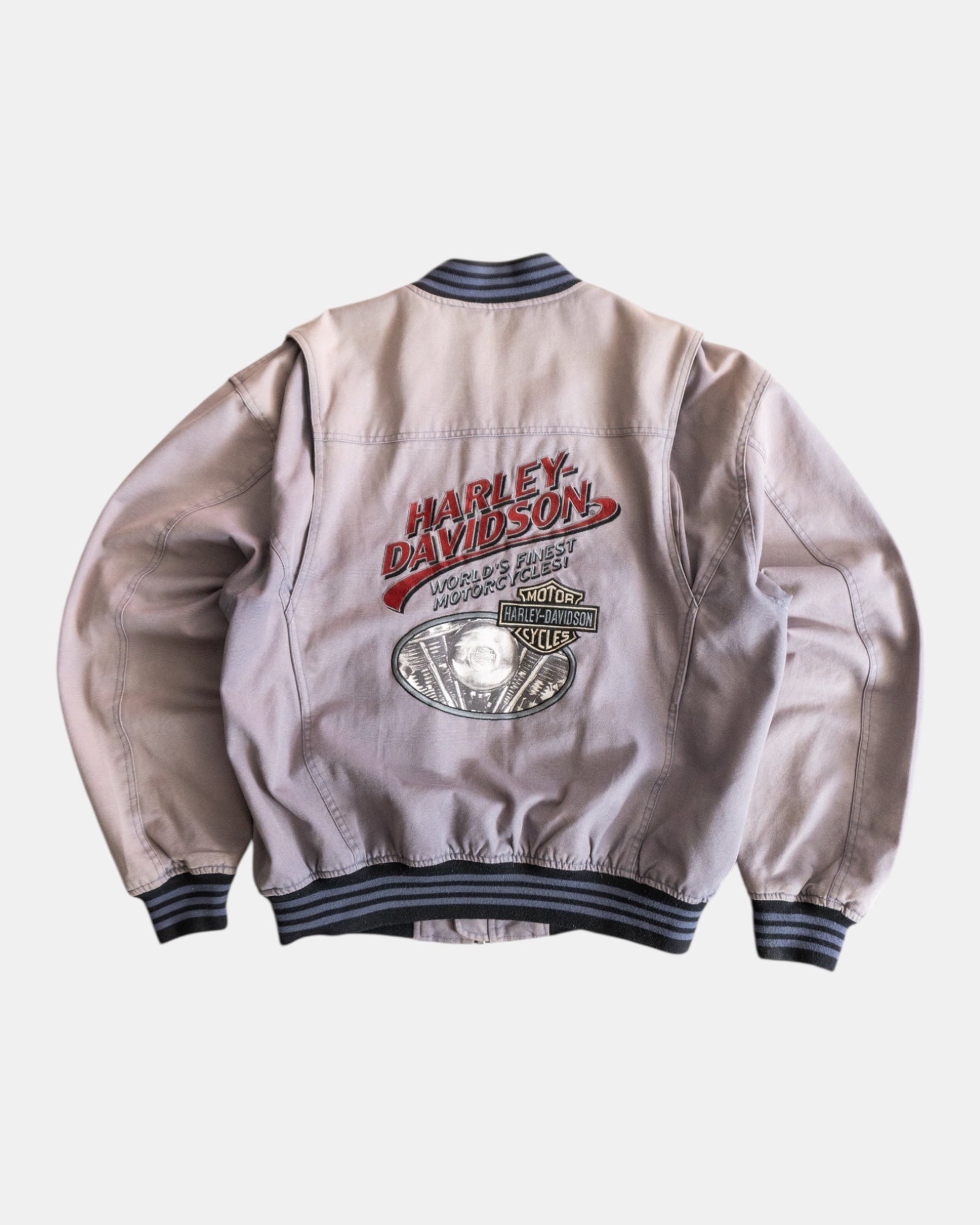 (L) 90’S VINTAGE HARLEY DAVIDSON FADED D-POCKET BOMBER JACKET