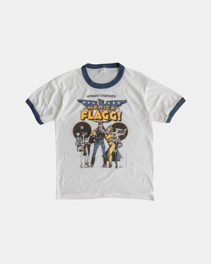 (S) 80’S VINTAGE HOWARD CHAYKIN’S AMERICAN FLAGG COMIC RINGER TEE