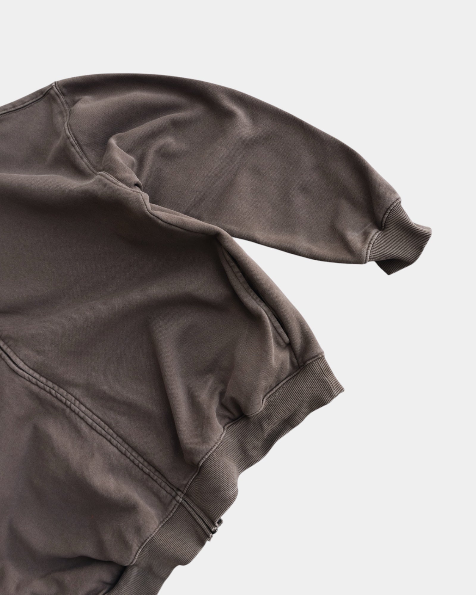 (M) SUNFADED BROWN HOODIE FULL ZIP