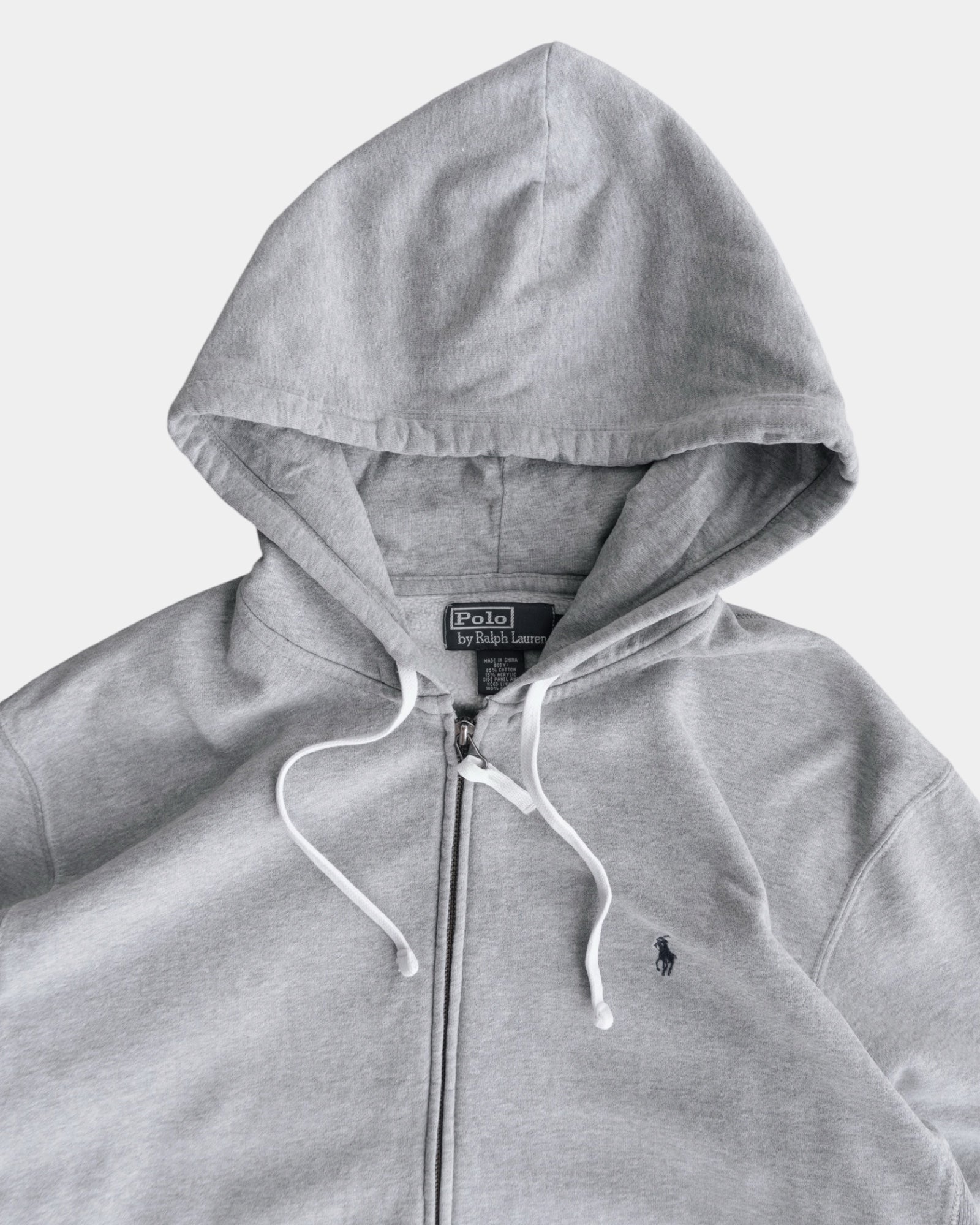 (L) POLO RALPH LAUREN GREY HOODIE FULL ZIP