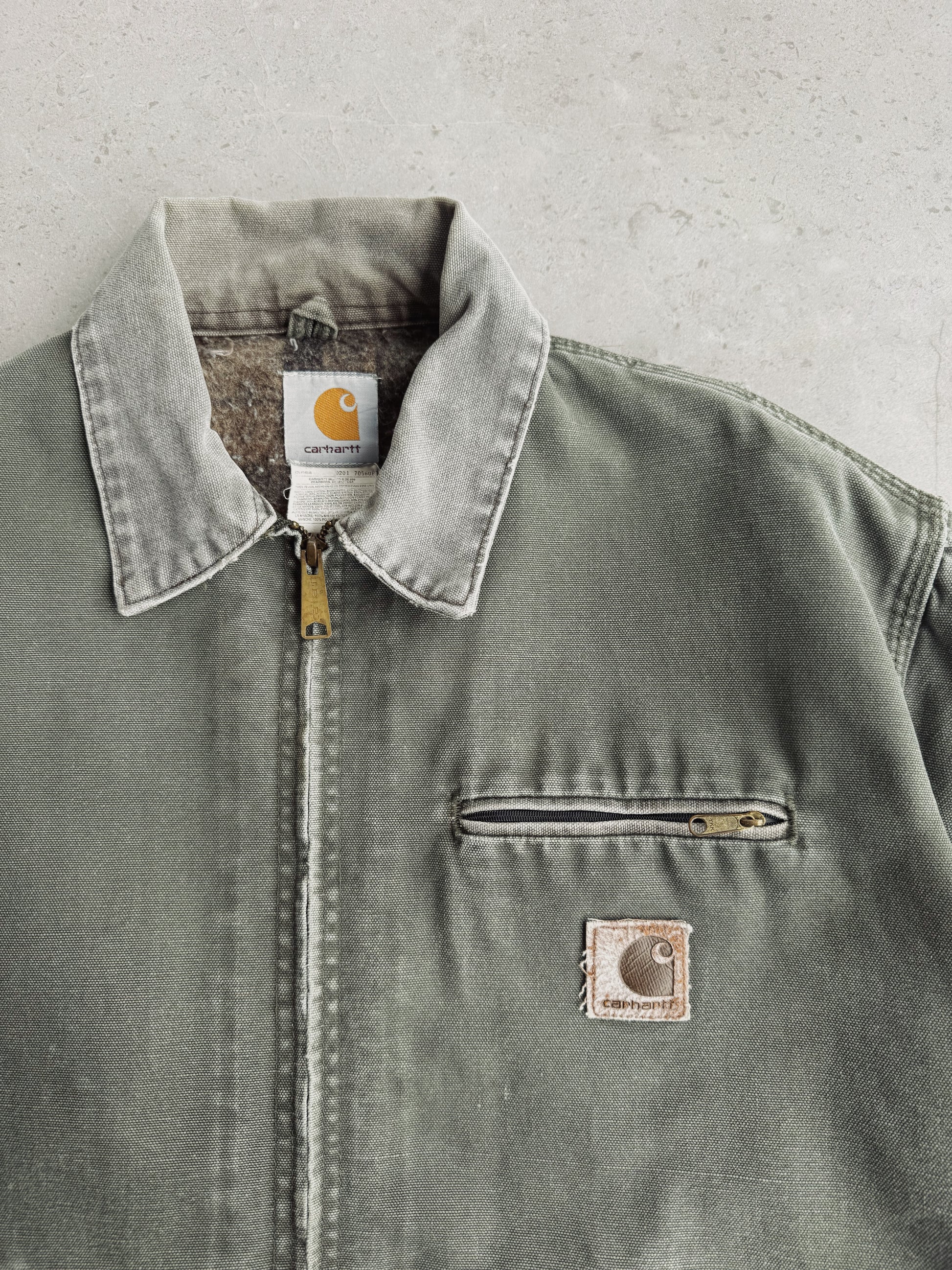 (L) 90’S VINTAGE CARHARTT FADED GREEN DETROIT JACKET J76 MOS