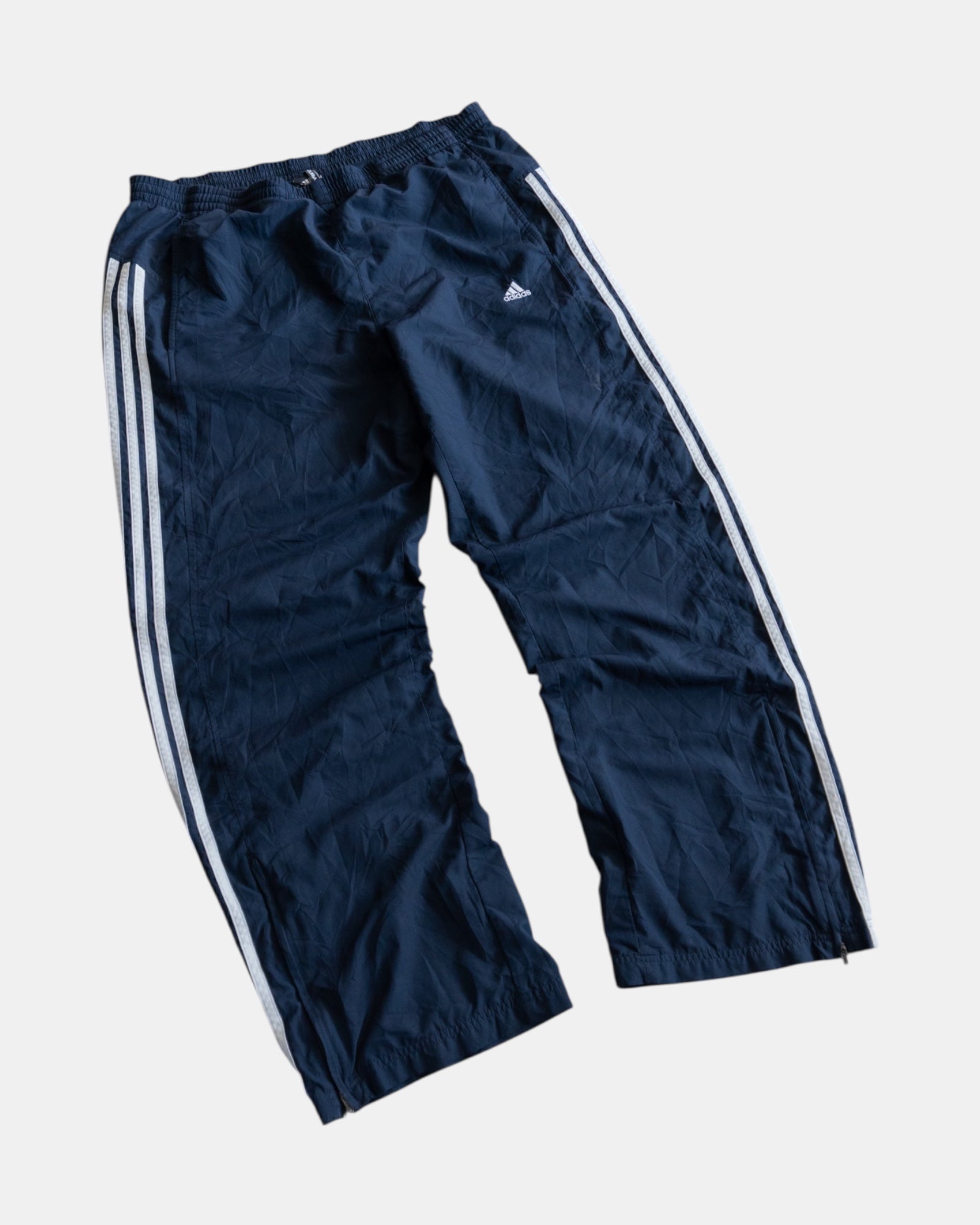 ADIDAS NAVY TRACK PANTS - L