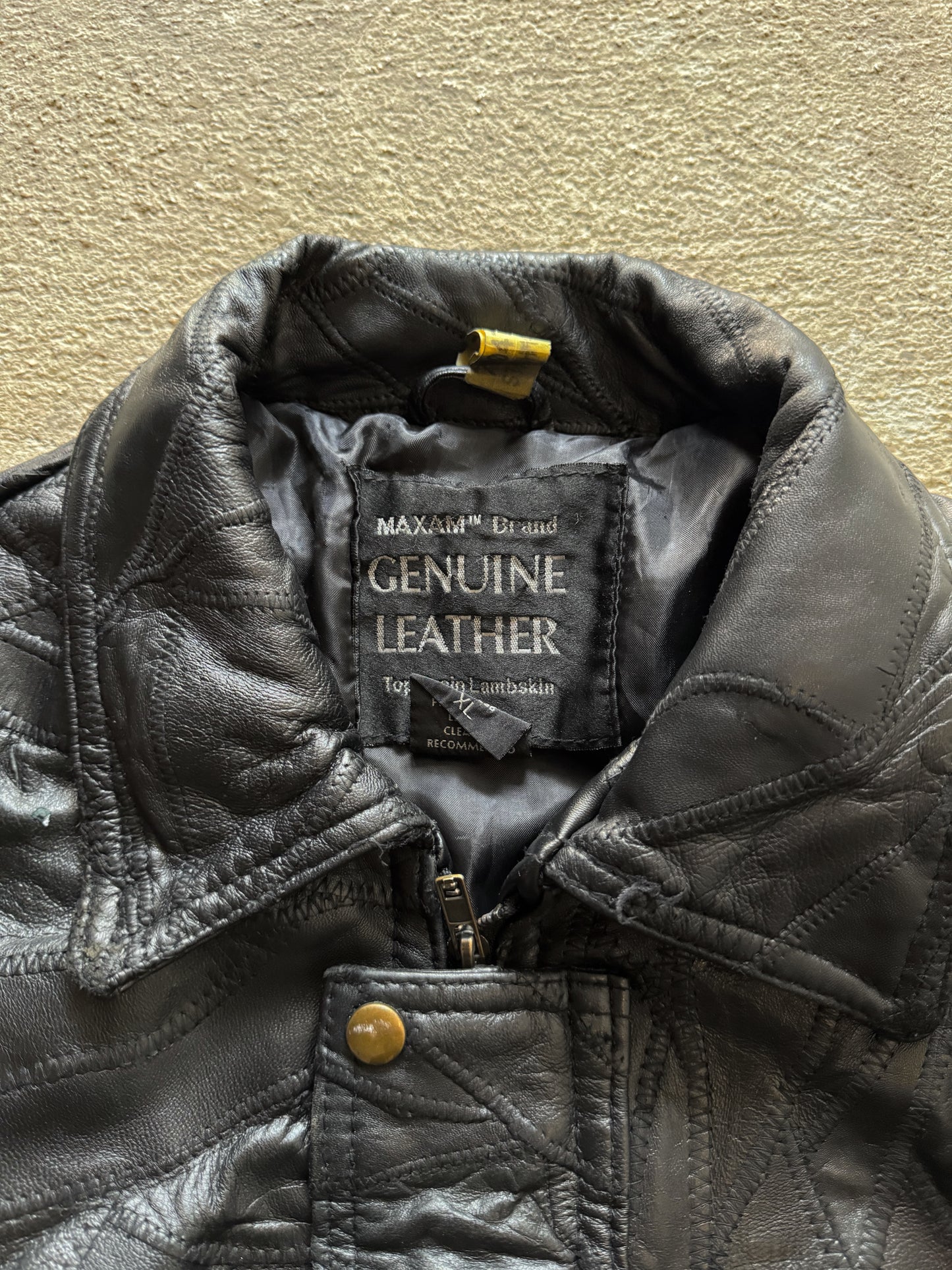 (XL) Vintage Maxam Genuine Leather Jacket