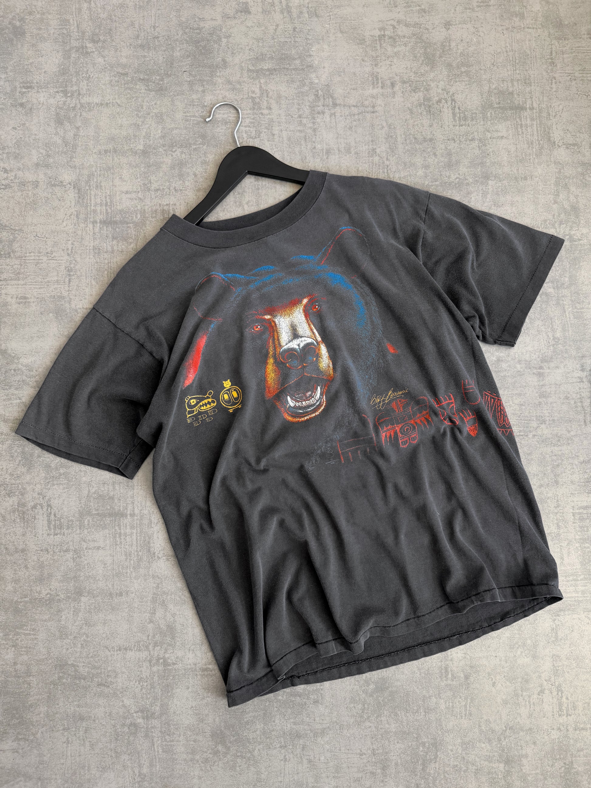 (FIT L) 90’S VINTAGE SUNFADED POTTERS COUNTY BLACK BEAR TEE