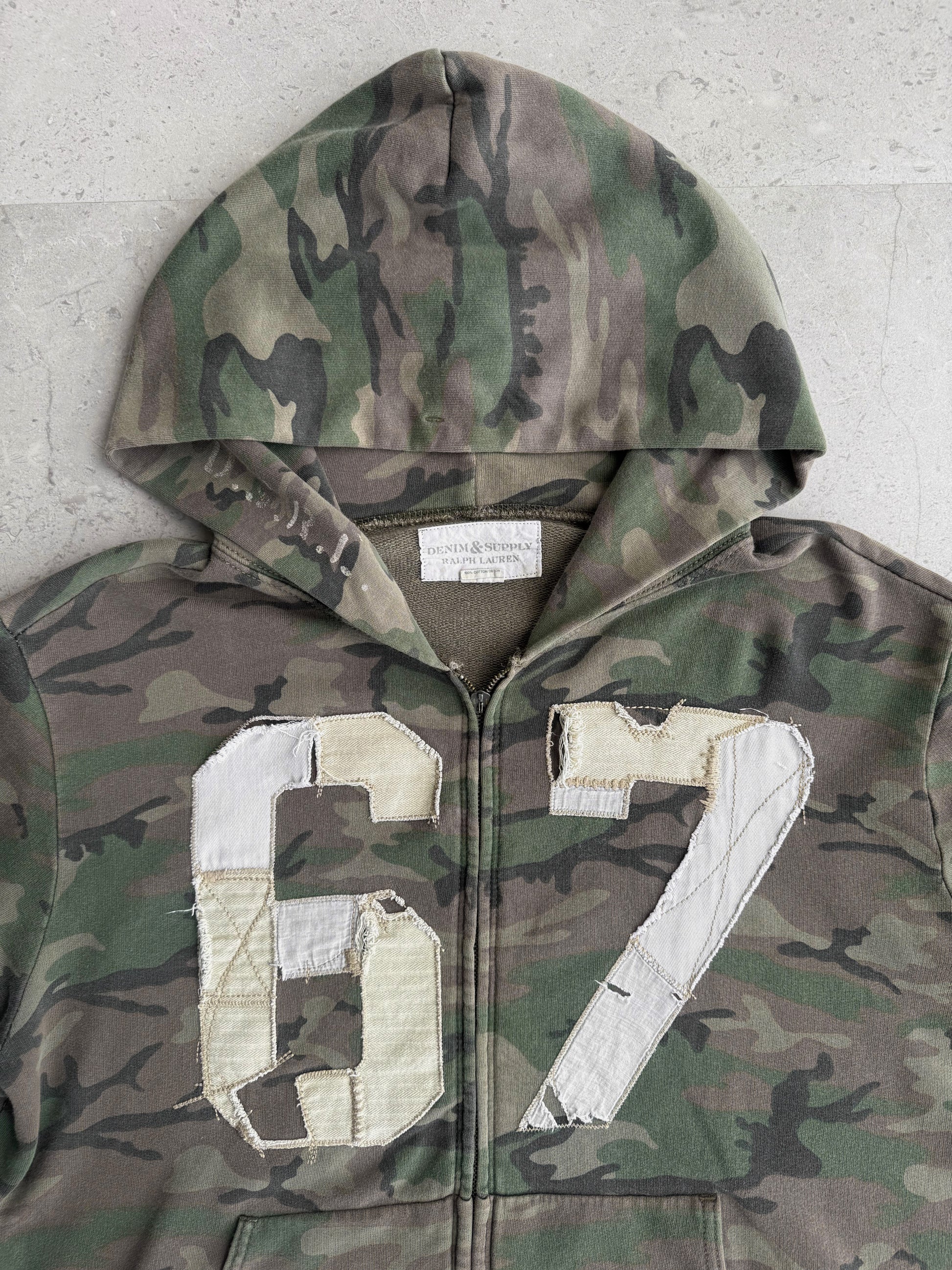 (L) VINTAGE POLO RALPH LAUREN X DENIM & SUPPLY (SIX SEVEN) CAMO HOODIE FULL ZIP