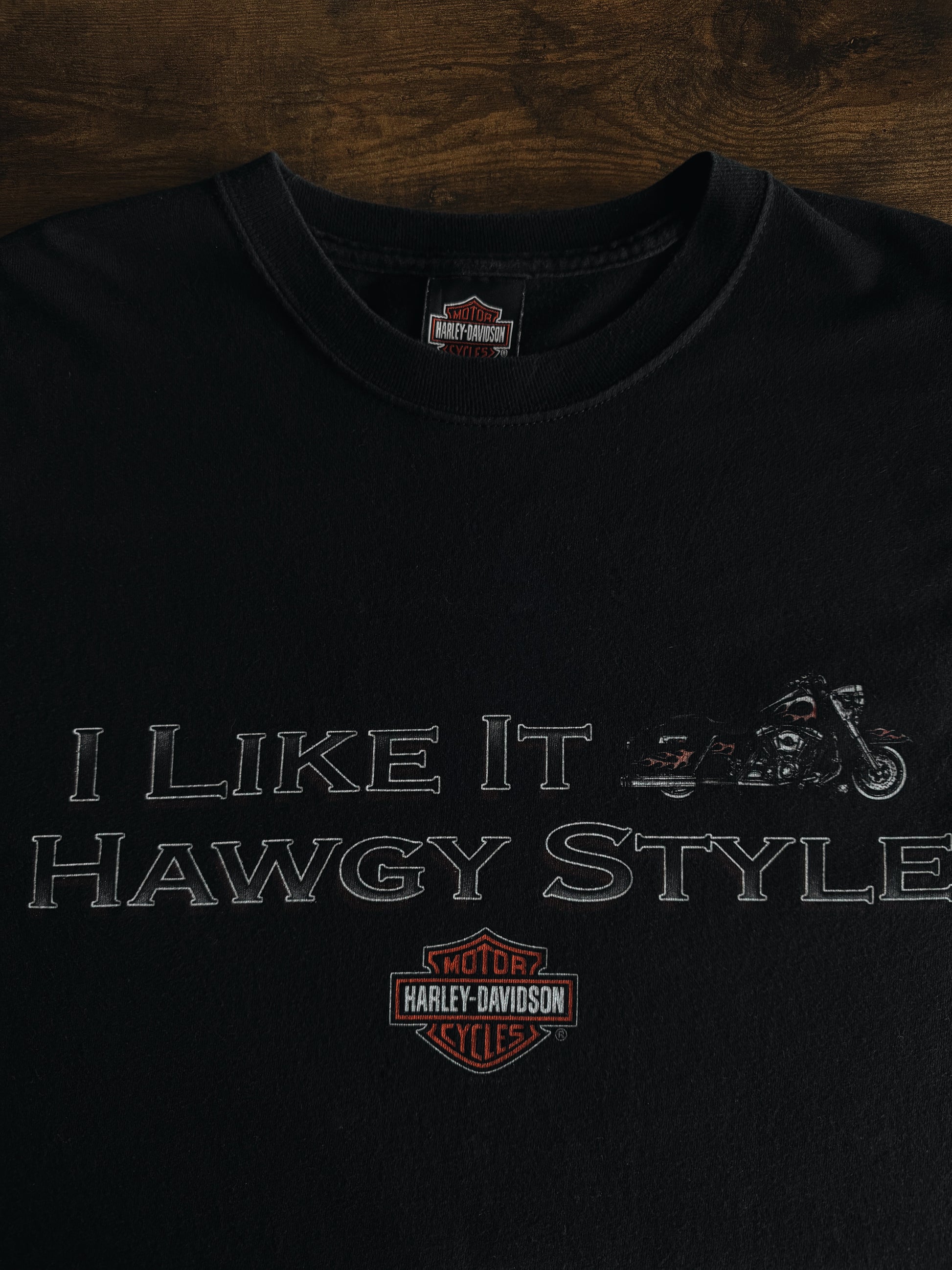 (L/XL) HARLEY DAVIDSON “I LIKE IT HAWGY STYLE” TEE