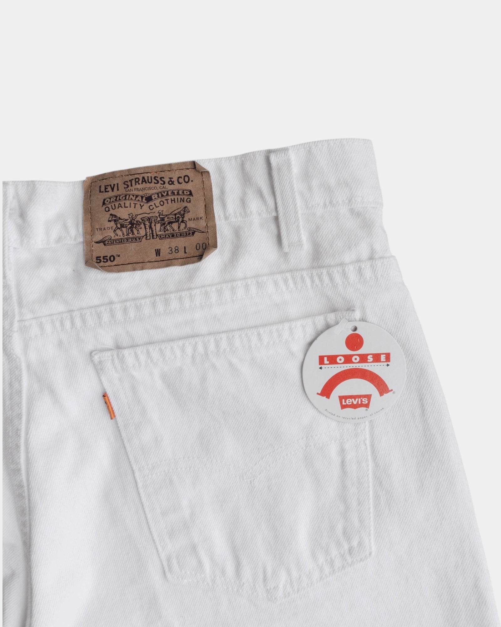 AMAZING LEVIS 550 WHITE JORTS - FIT 36