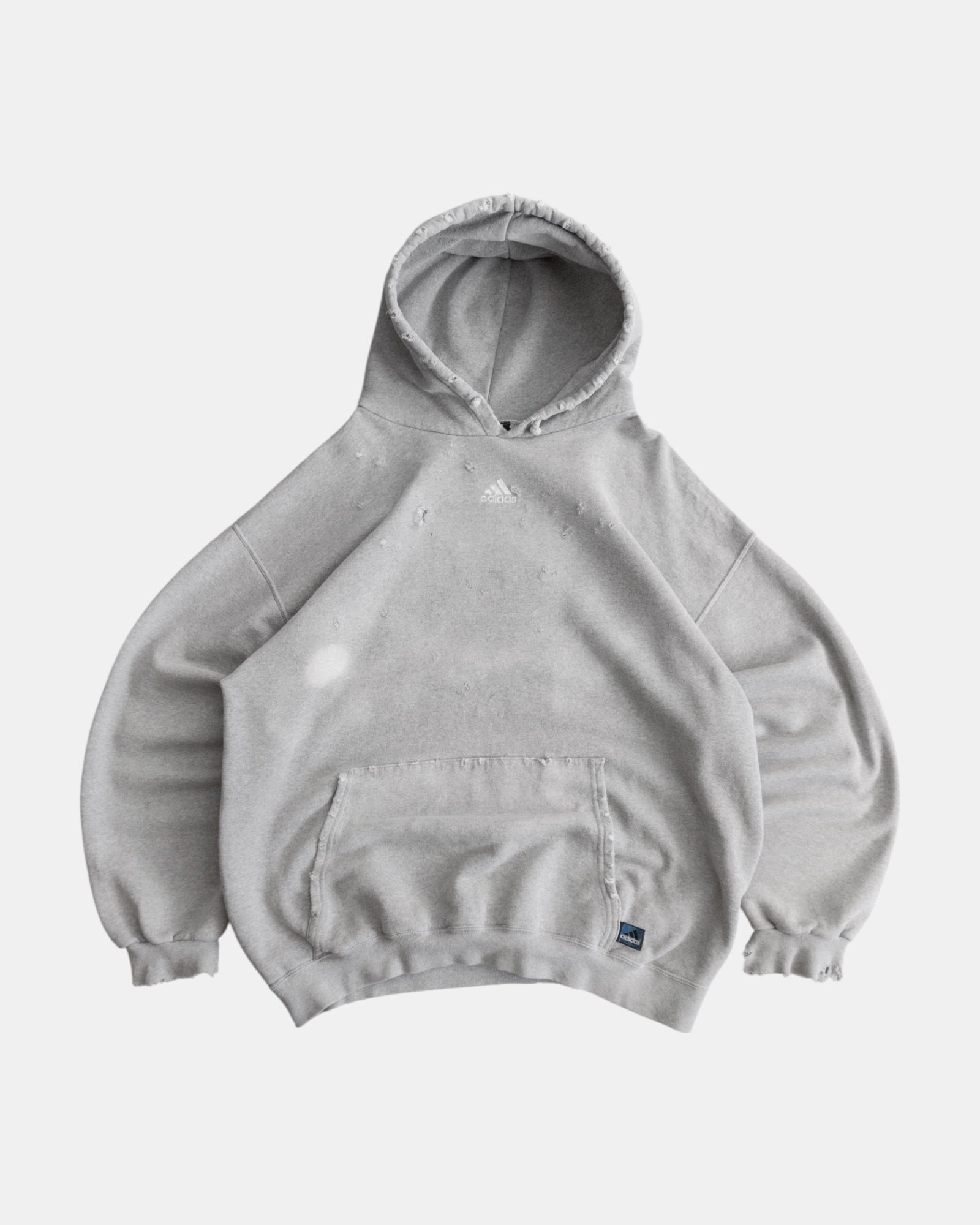 (BOXY L) 90’S VINTAGE ADIDAS FADED DISTRESSED HOODIE