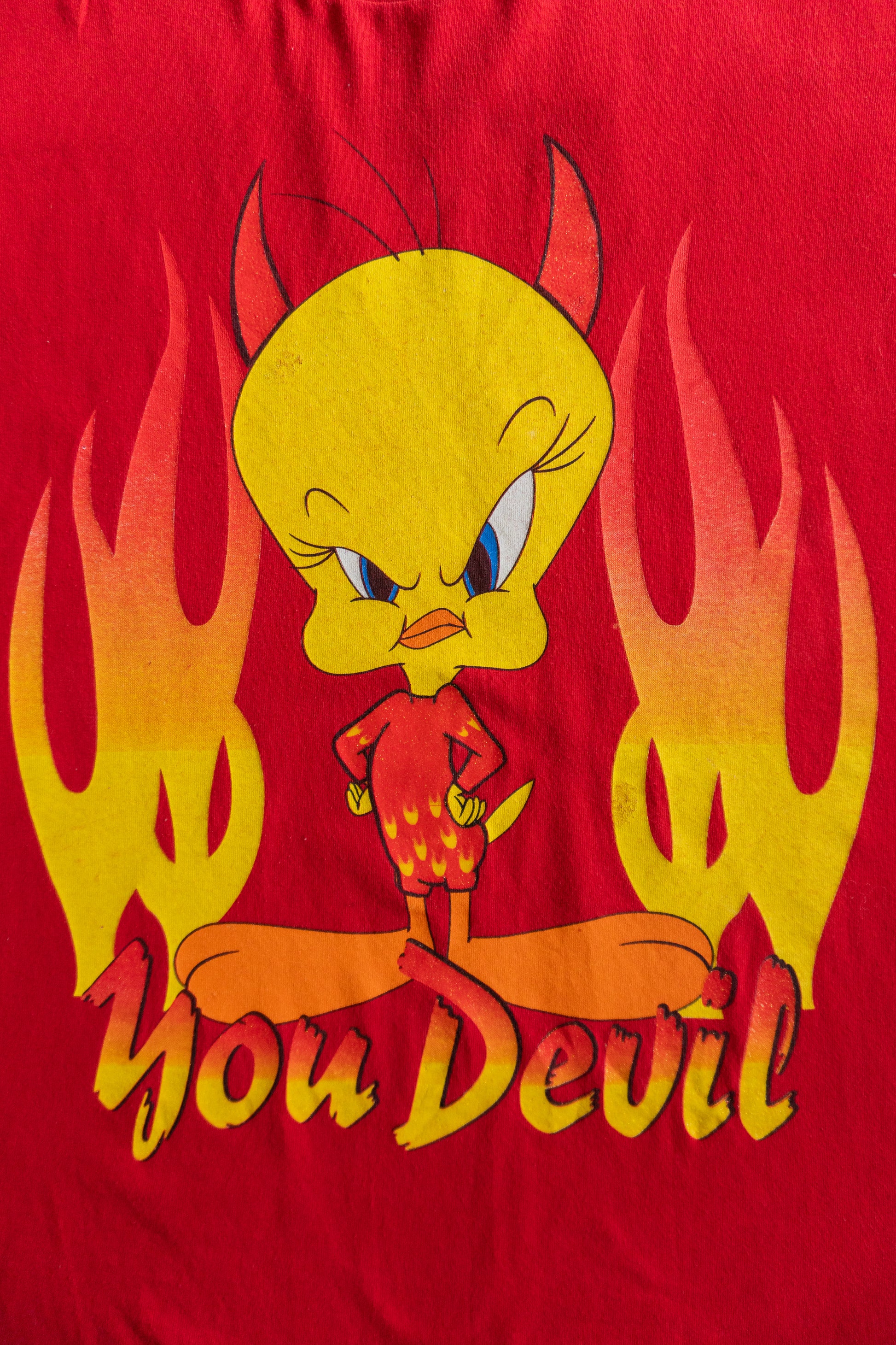 (FIT L) VINTAGE PIOLIN LOONEY TUNES DEVIL/ANGEL TEE