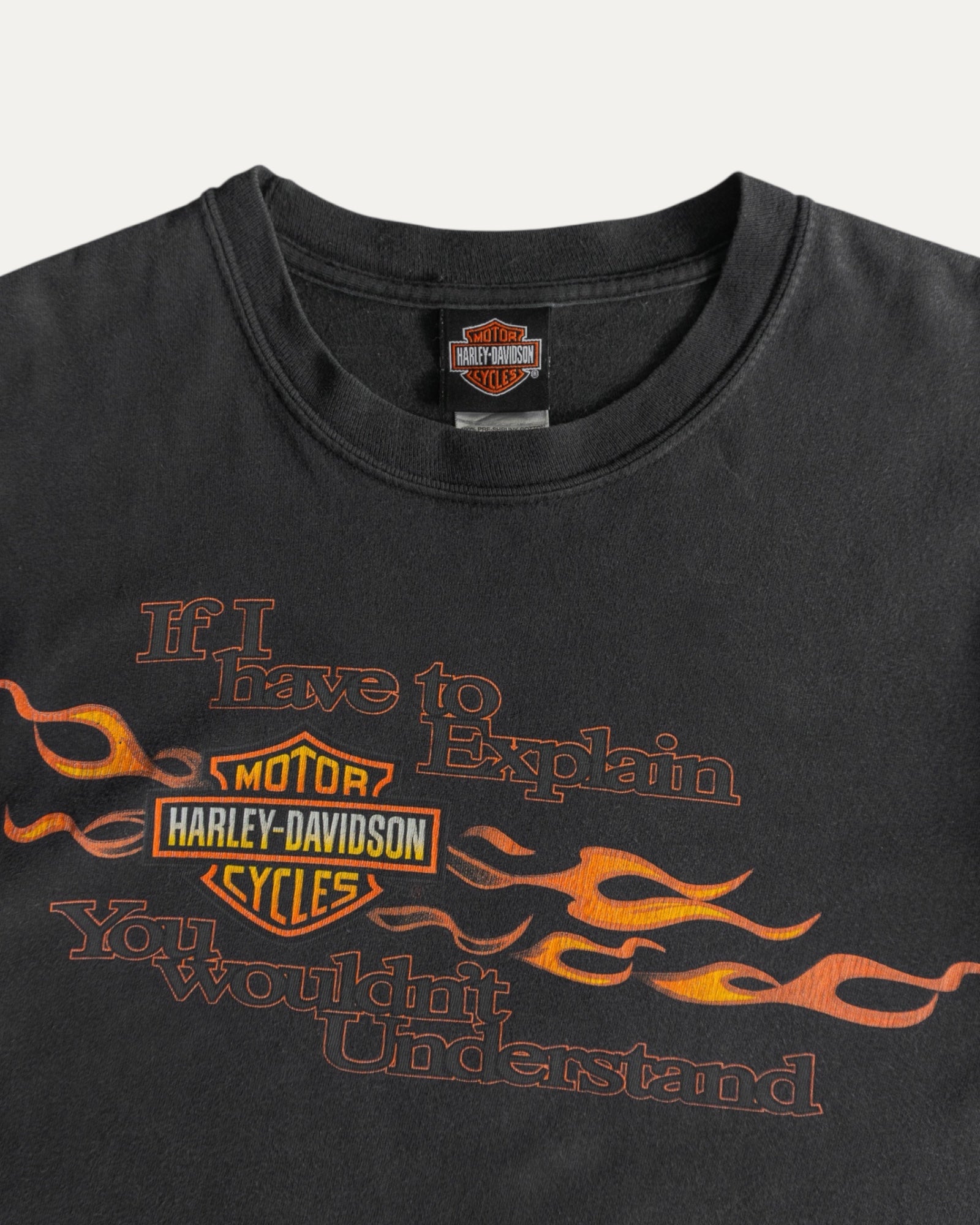 (M) VINTAGE HARLEY DAVIDSON FLAMES FADED TEE